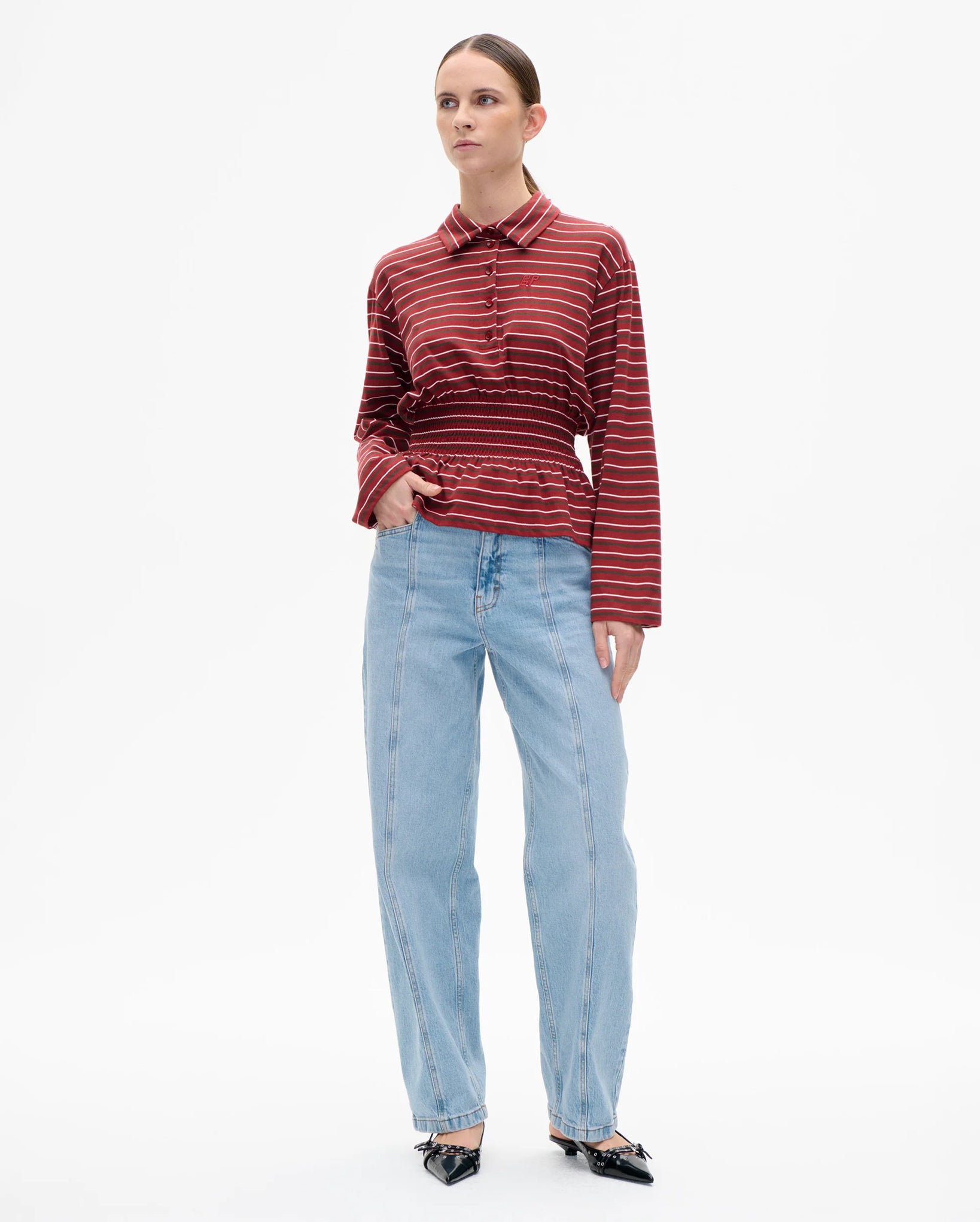 Josefin Blouse (Syrah Red Stripe)