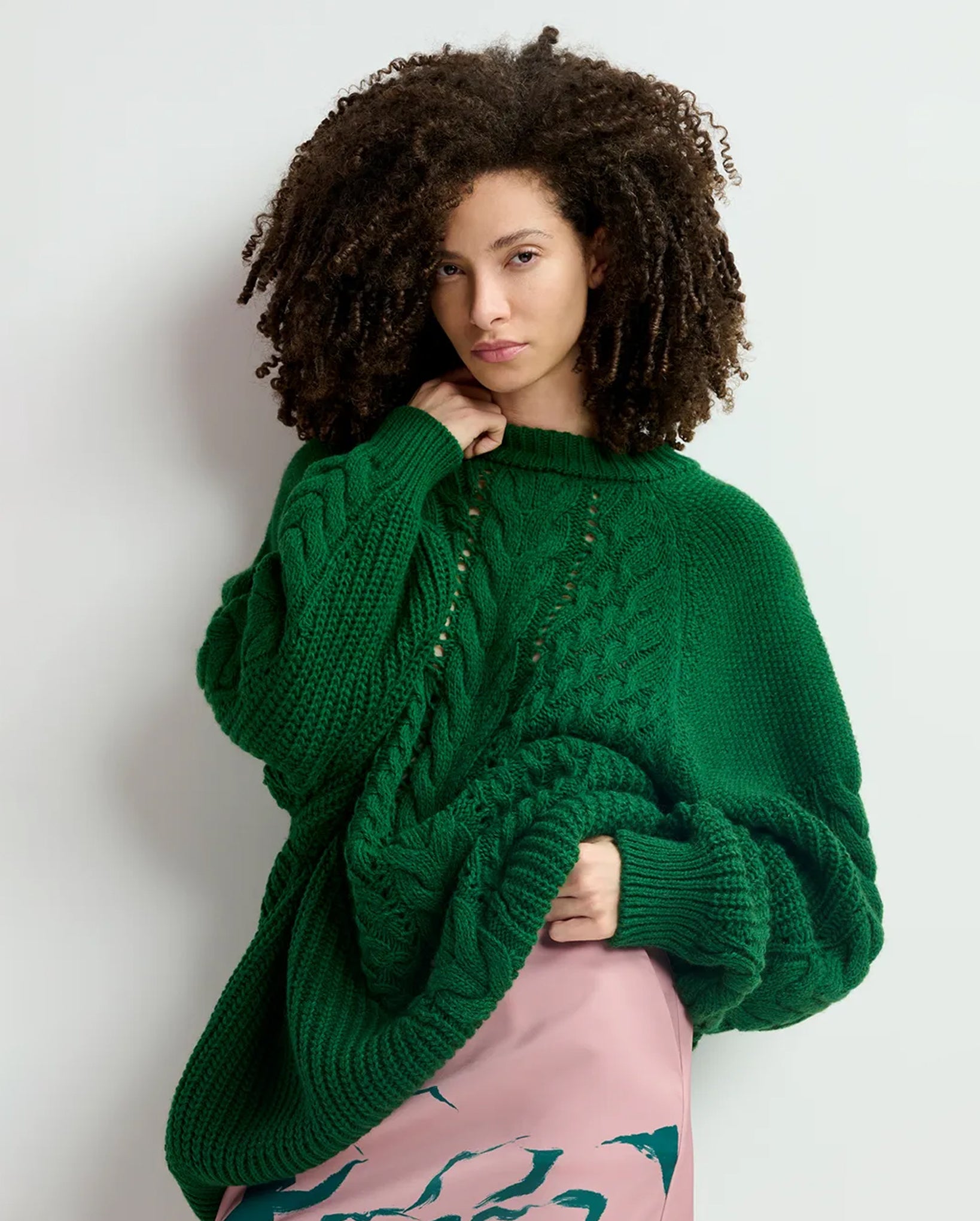 Oversized Cable-Knitted Sweater – Who Boutique