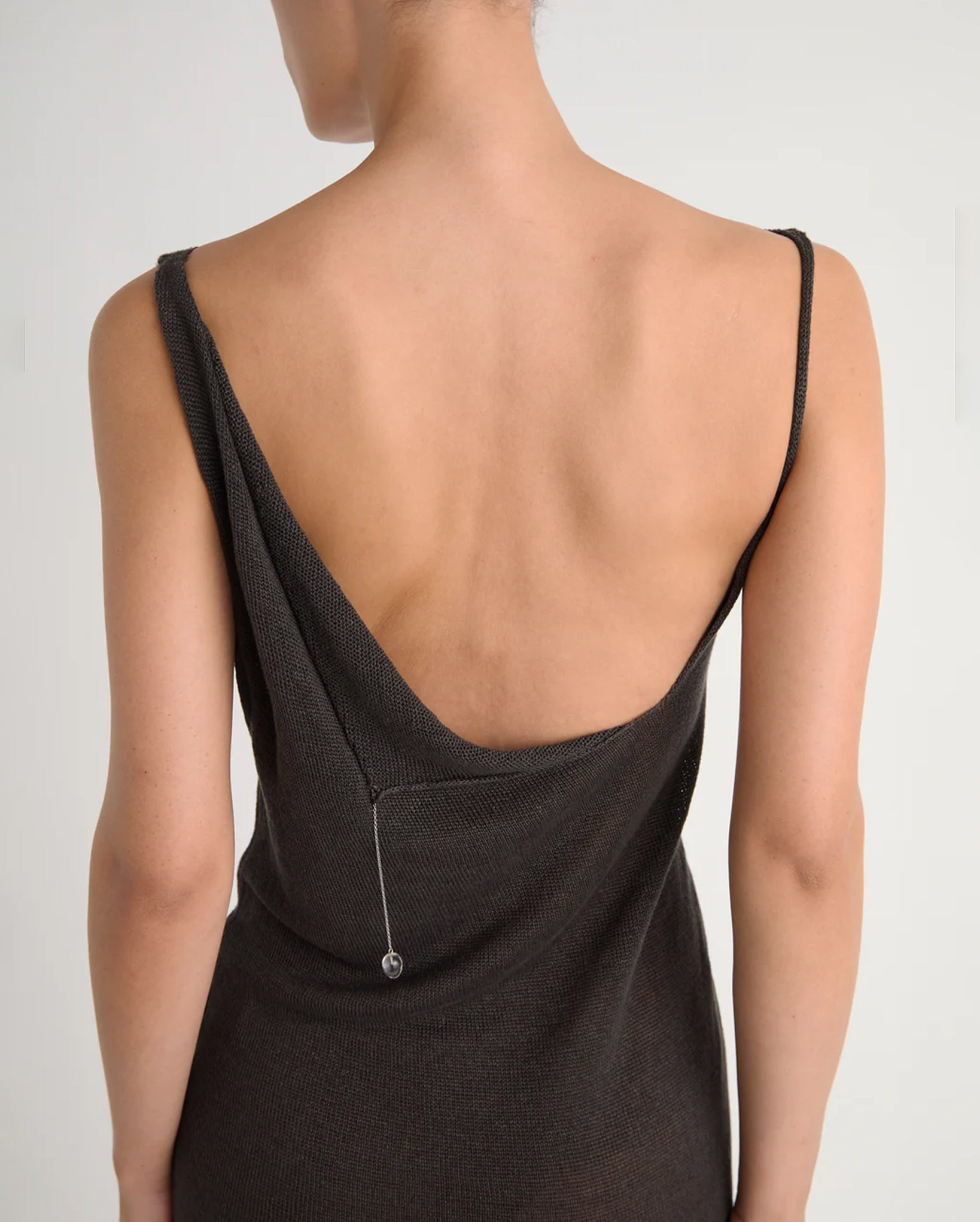 Long Lotti Sleeveless Knit Dress (Brown)