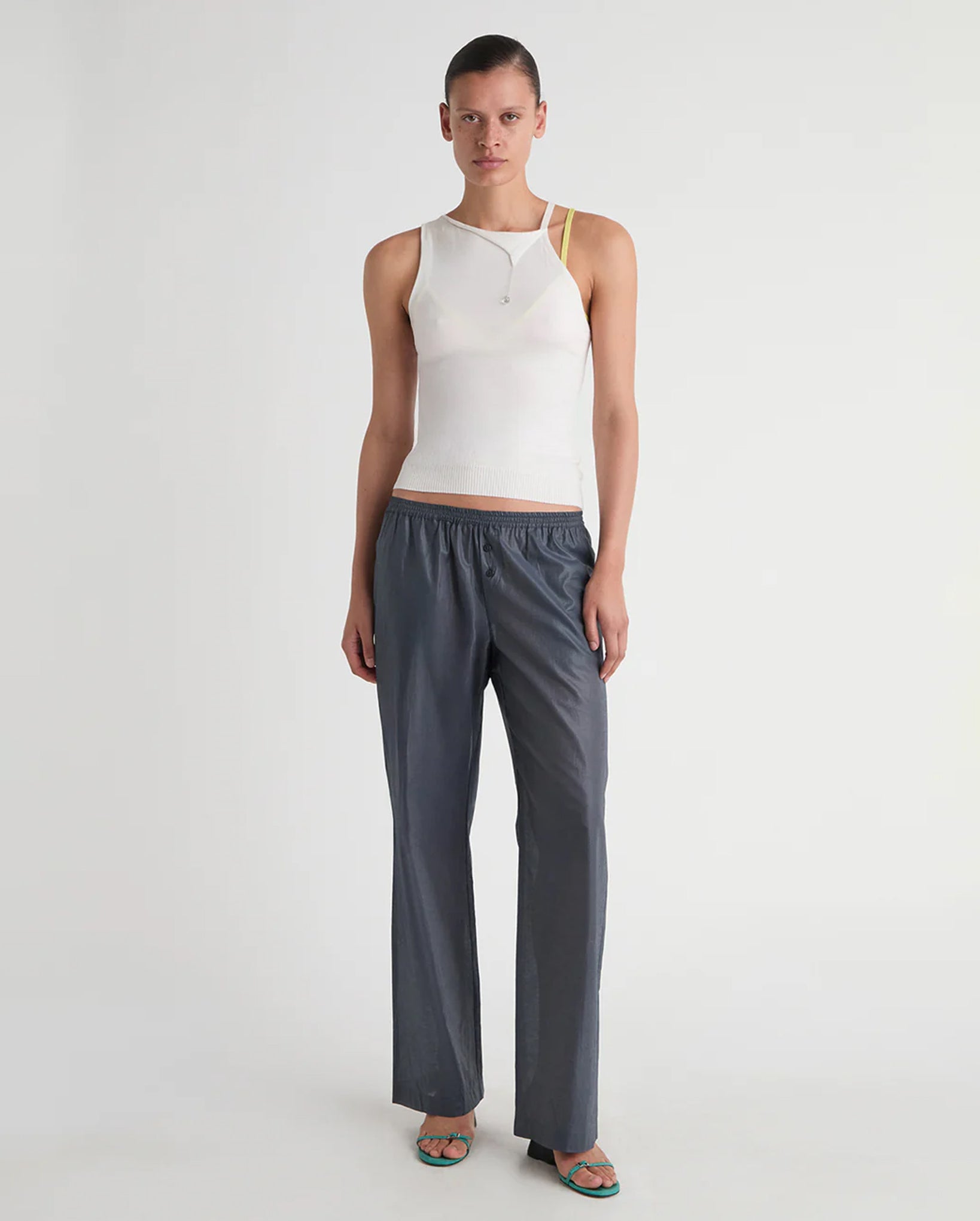Lani Sleeveless Knit Top (Off-White)