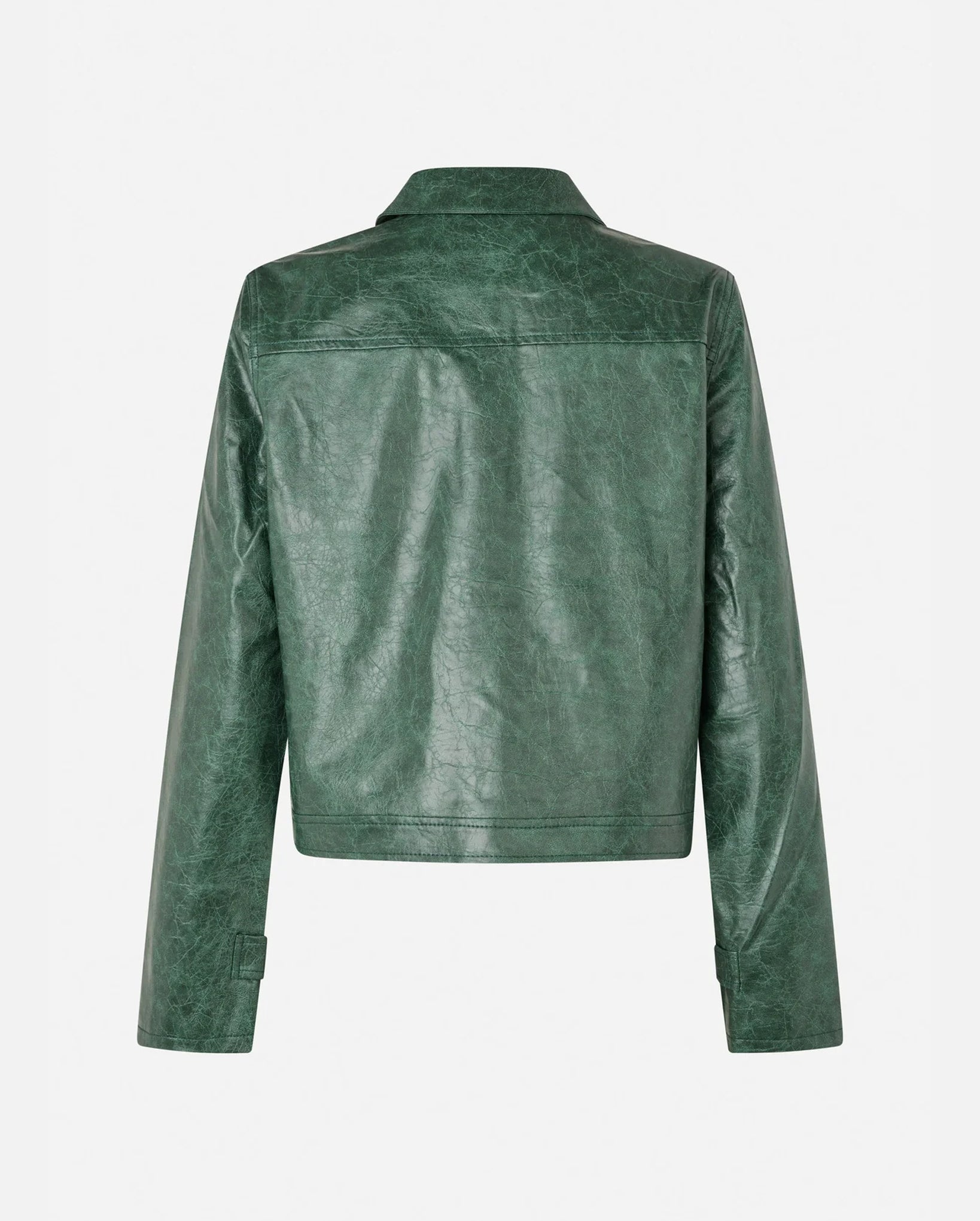 Belle Faux Leather Jacket (Sycamore Green)