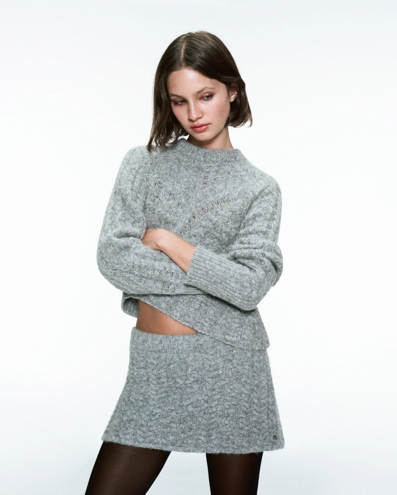 Clarke Cable Knit Sweater (Grey)