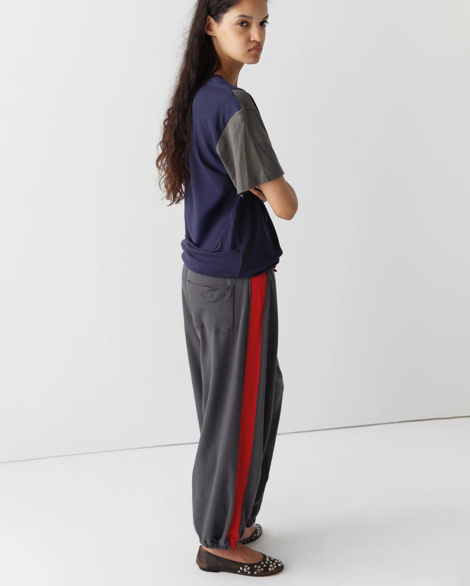 Emmanuelle Trousers (Grey/Red)