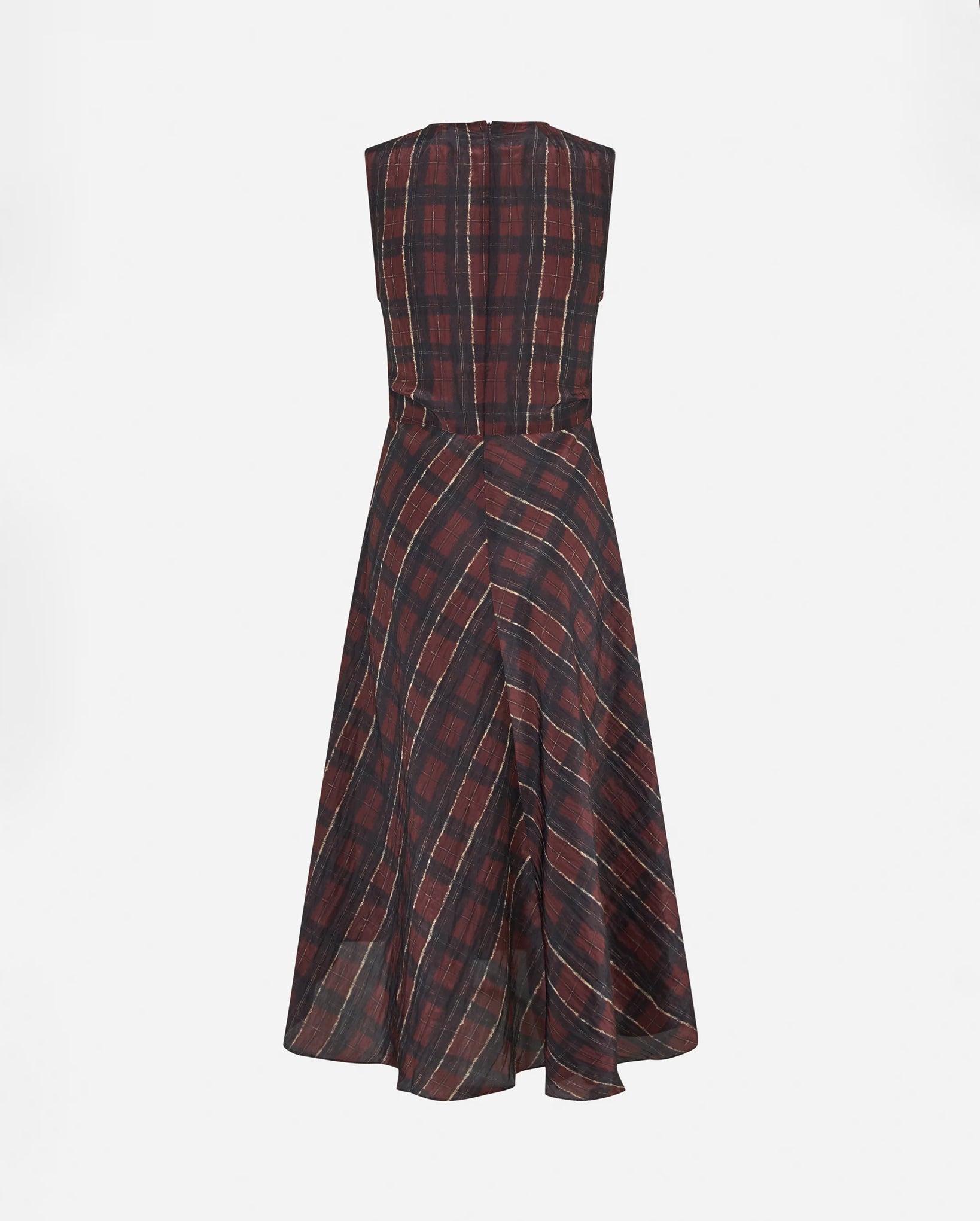 Atina Dress (Dark Red Check)