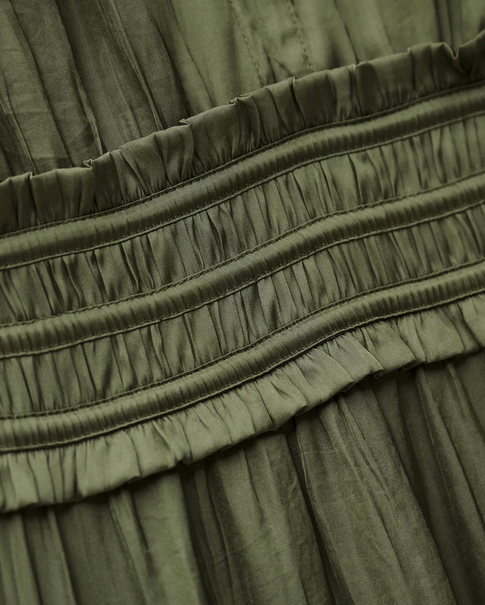 Cleli Short Gathered Dress (Khaki)