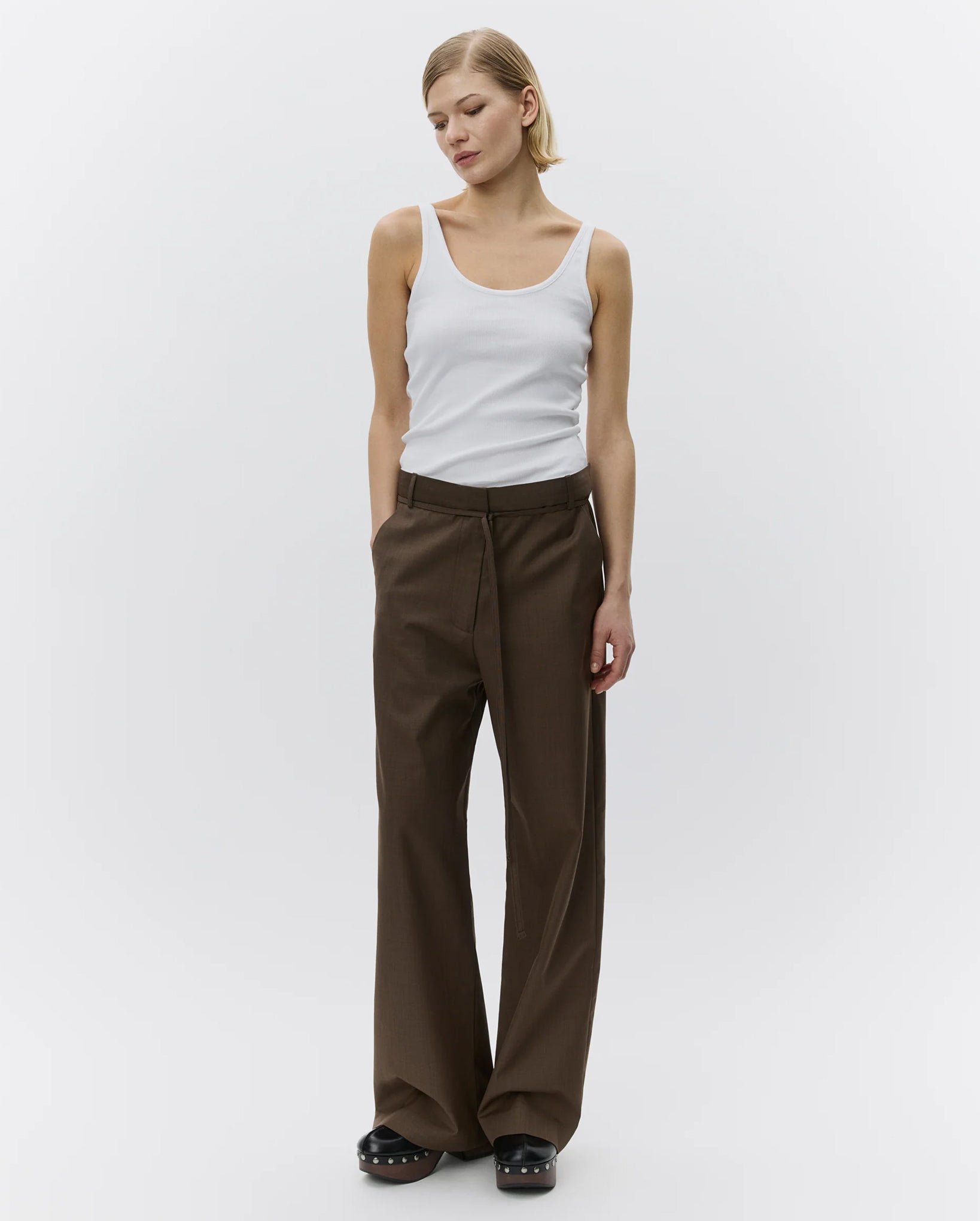 Pam Classic Suiting Pants (Wren Melange)