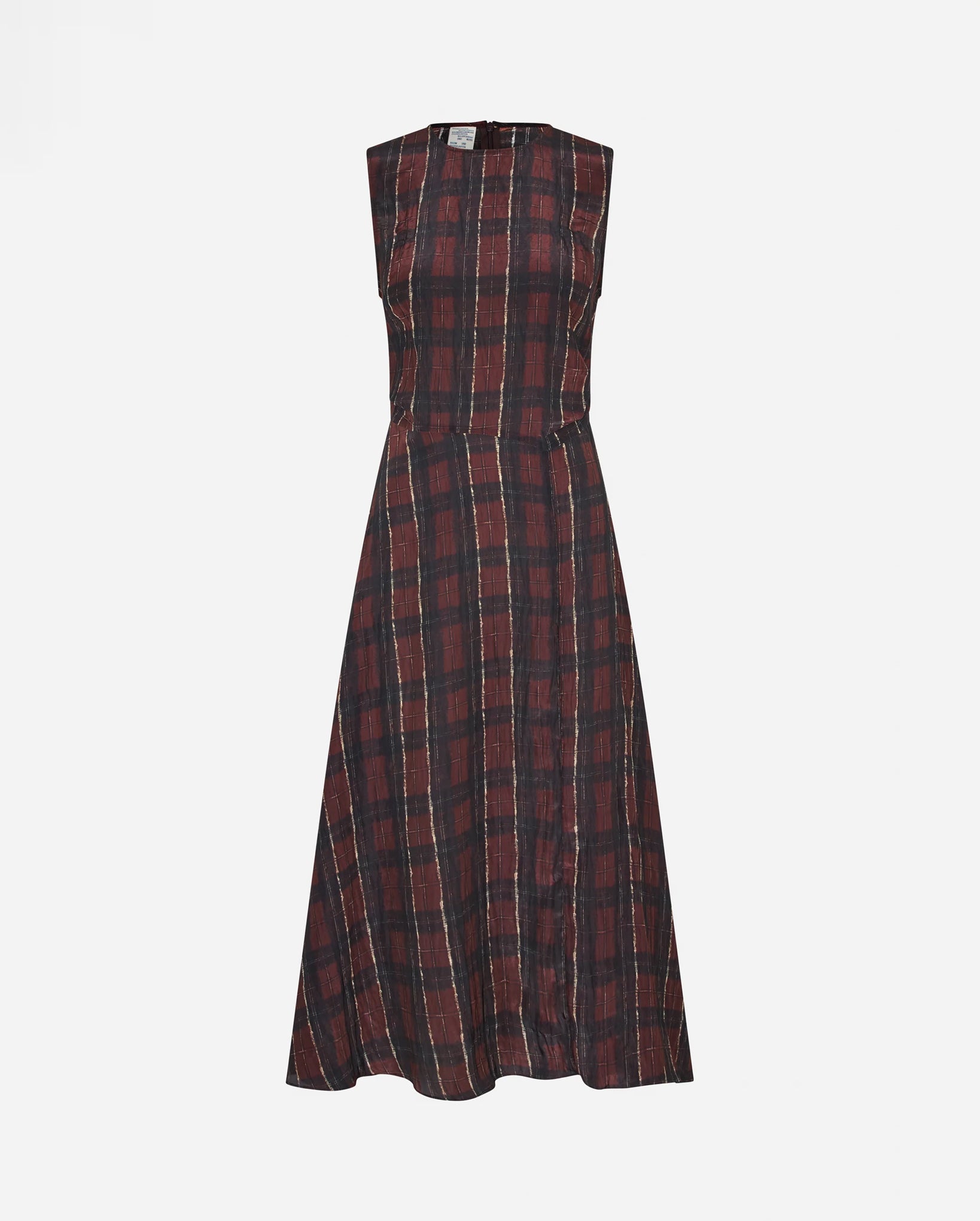 Atina Dress (Dark Red Check)