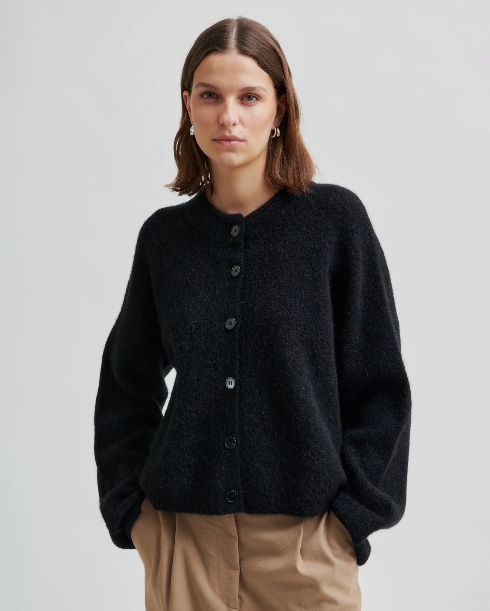 Gabby Knit Cardigan (Black Sand)