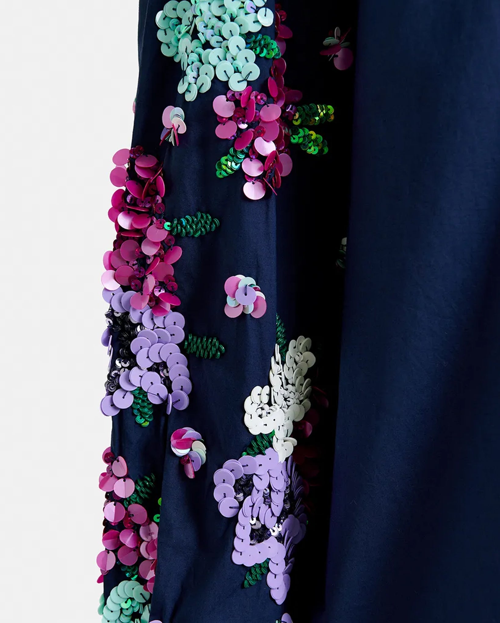 Cotton Shirt With Floral Sequin Embroideries