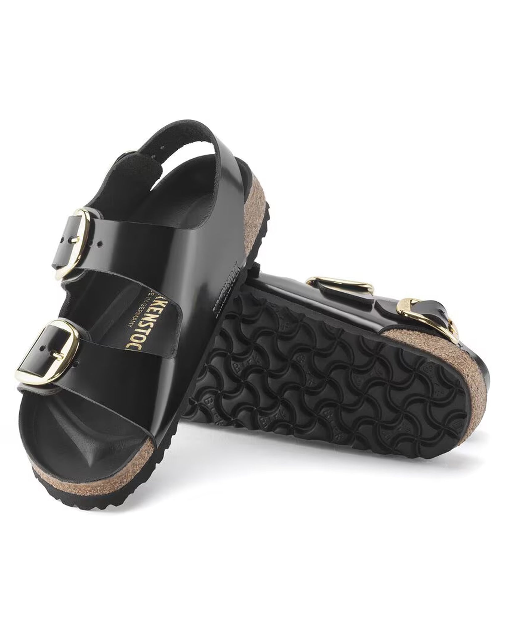 Milano Big Buckle Natural Leather (High Shine Black)