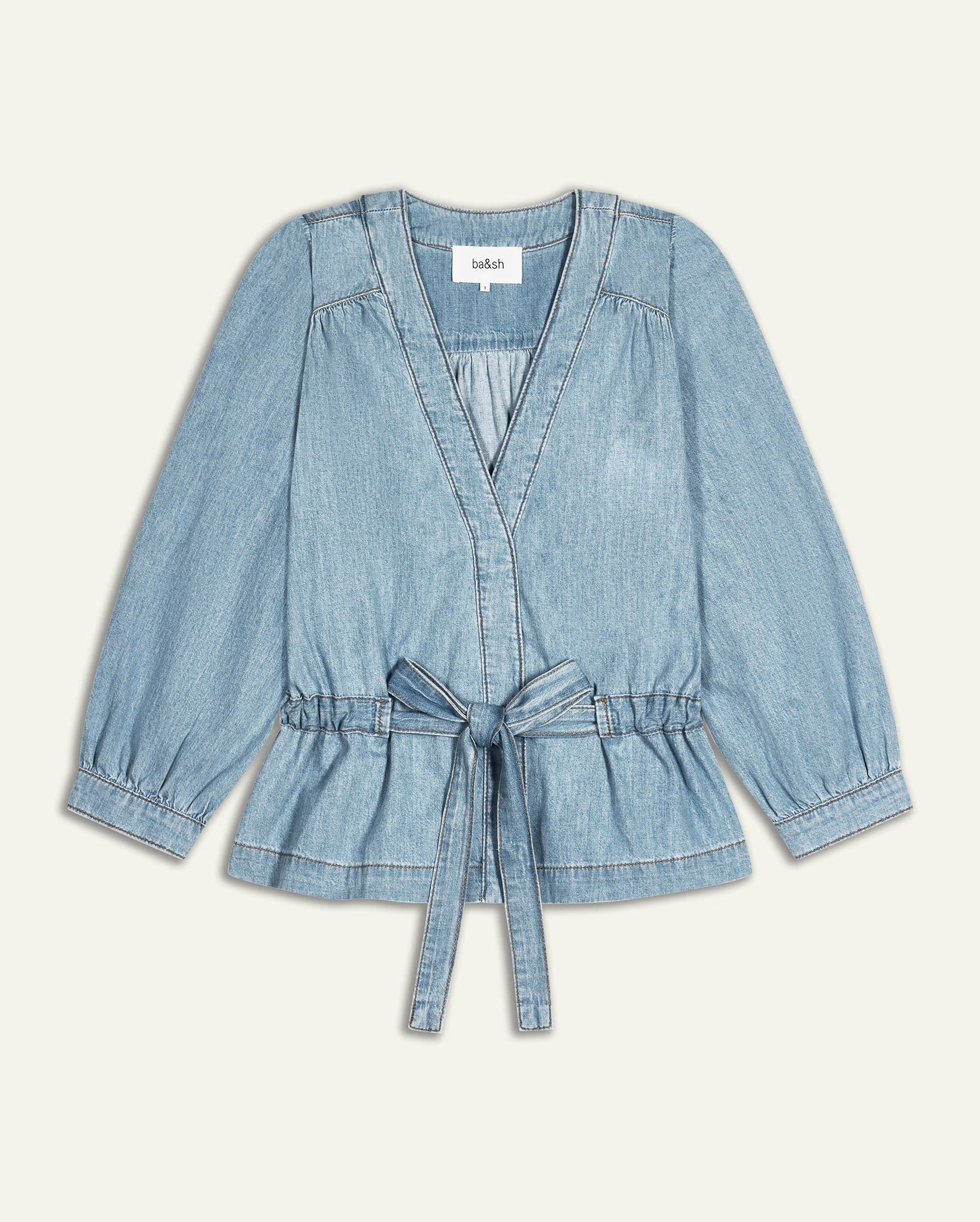 Lavina Long-Sleeved Top (Light Used Blue)