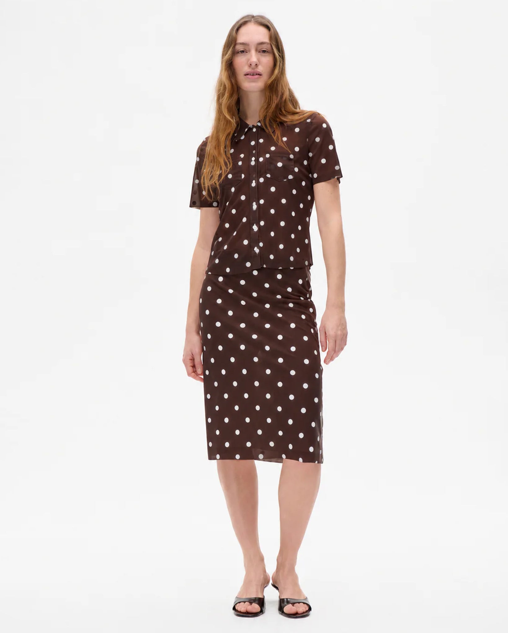 Jessika Skirt (Coffee Bean Dots)