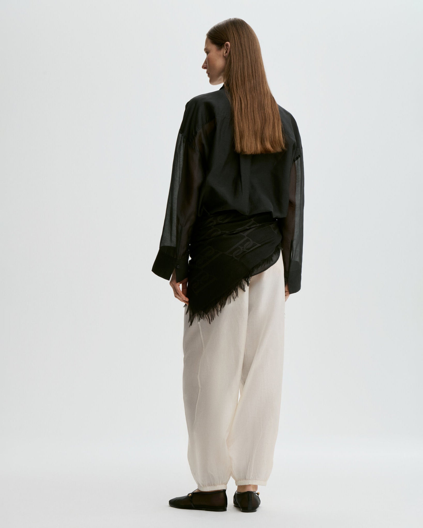 Derris Silk Organza Shirt (Black)