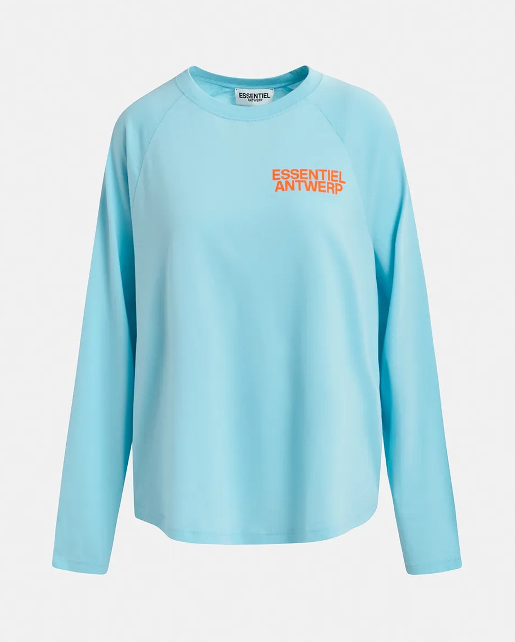 Long-Sleeved T-Shirt With Logo Print (Blue/Neon Orange)