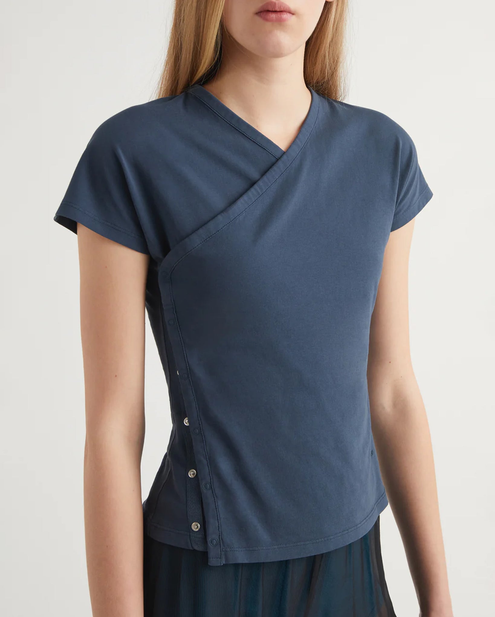 Olimpia Crossed Raglan Top (Blue)
