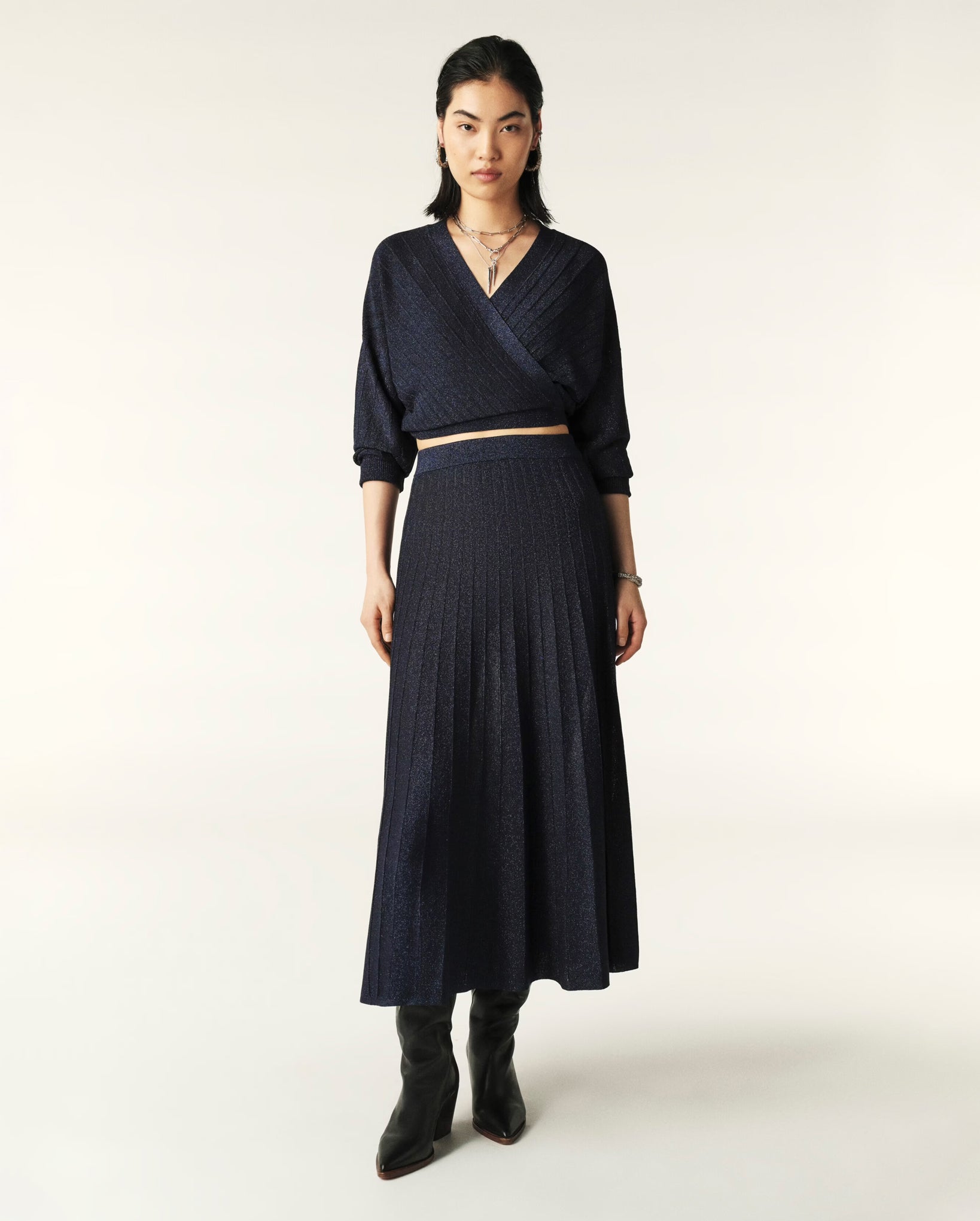 Brycey Pleated A-Line Skirt