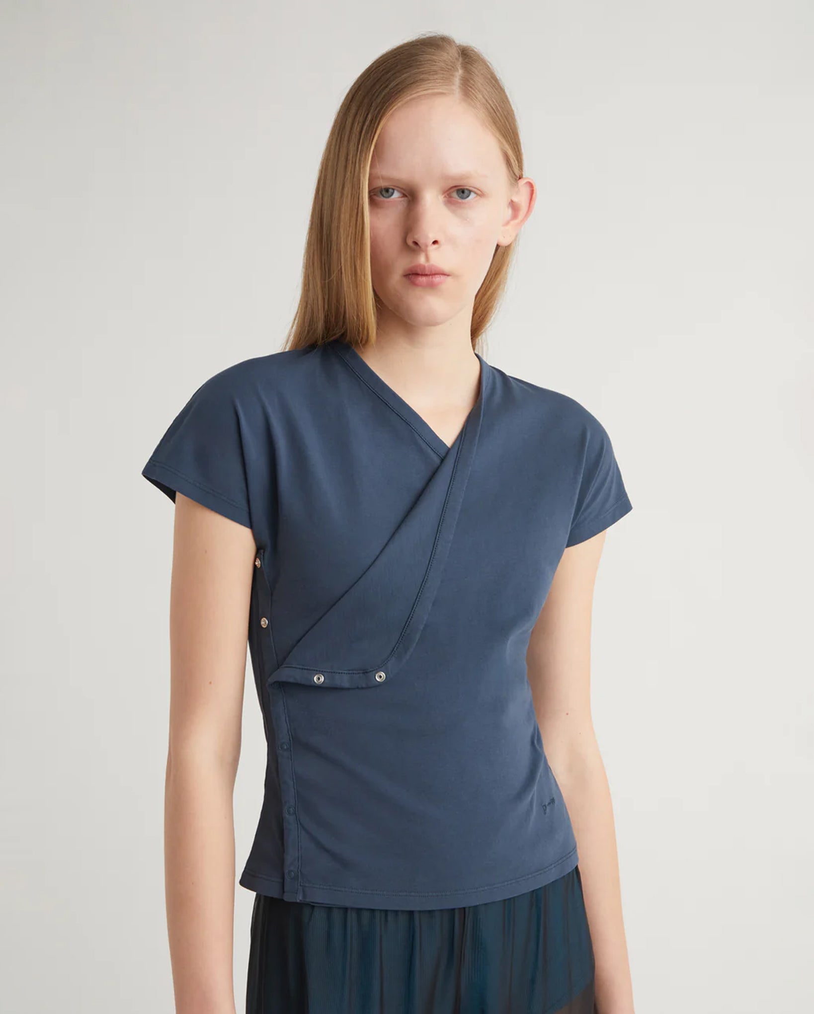 Olimpia Crossed Raglan Top (Blue)