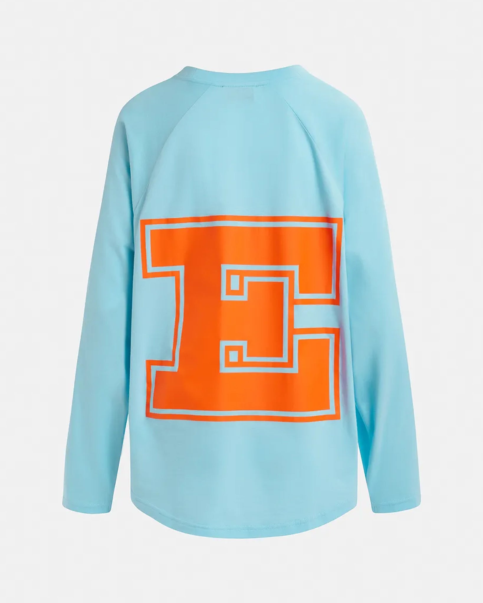 Long-Sleeved T-Shirt With Logo Print (Blue/Neon Orange)