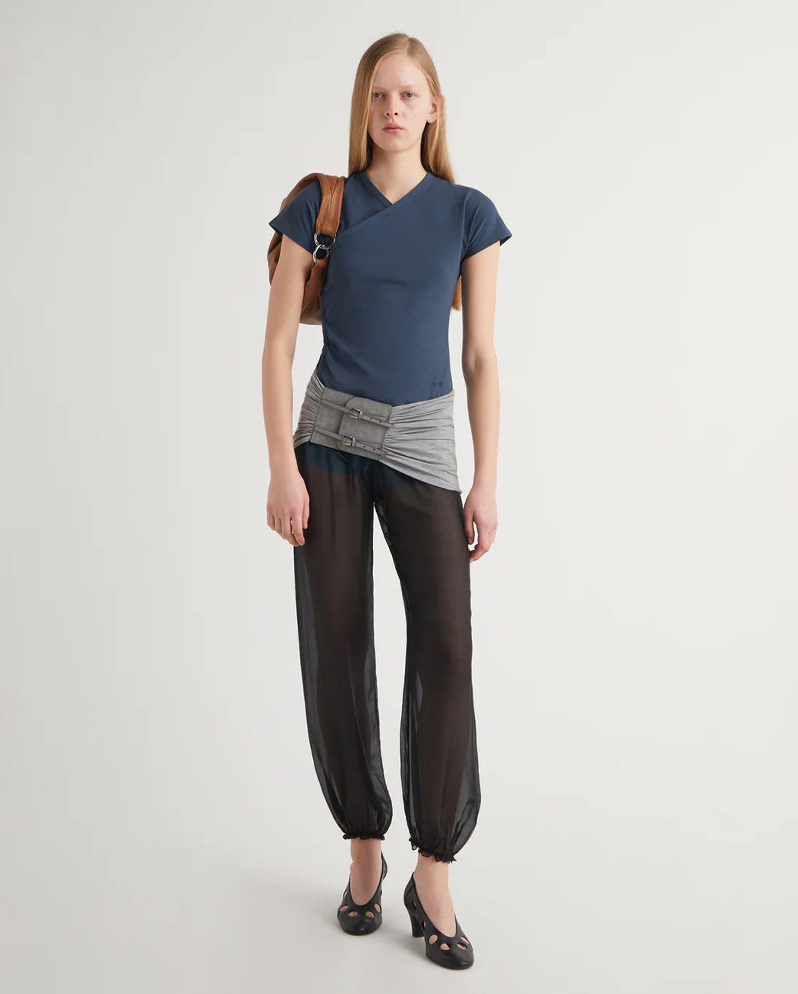 Olimpia Crossed Raglan Top (Blue)