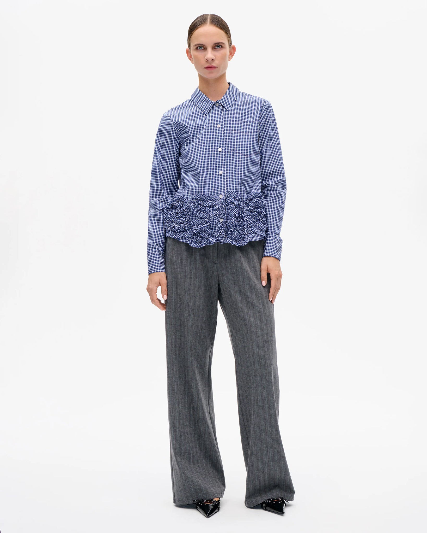 Mariel Shirt (Mini Blue Check)