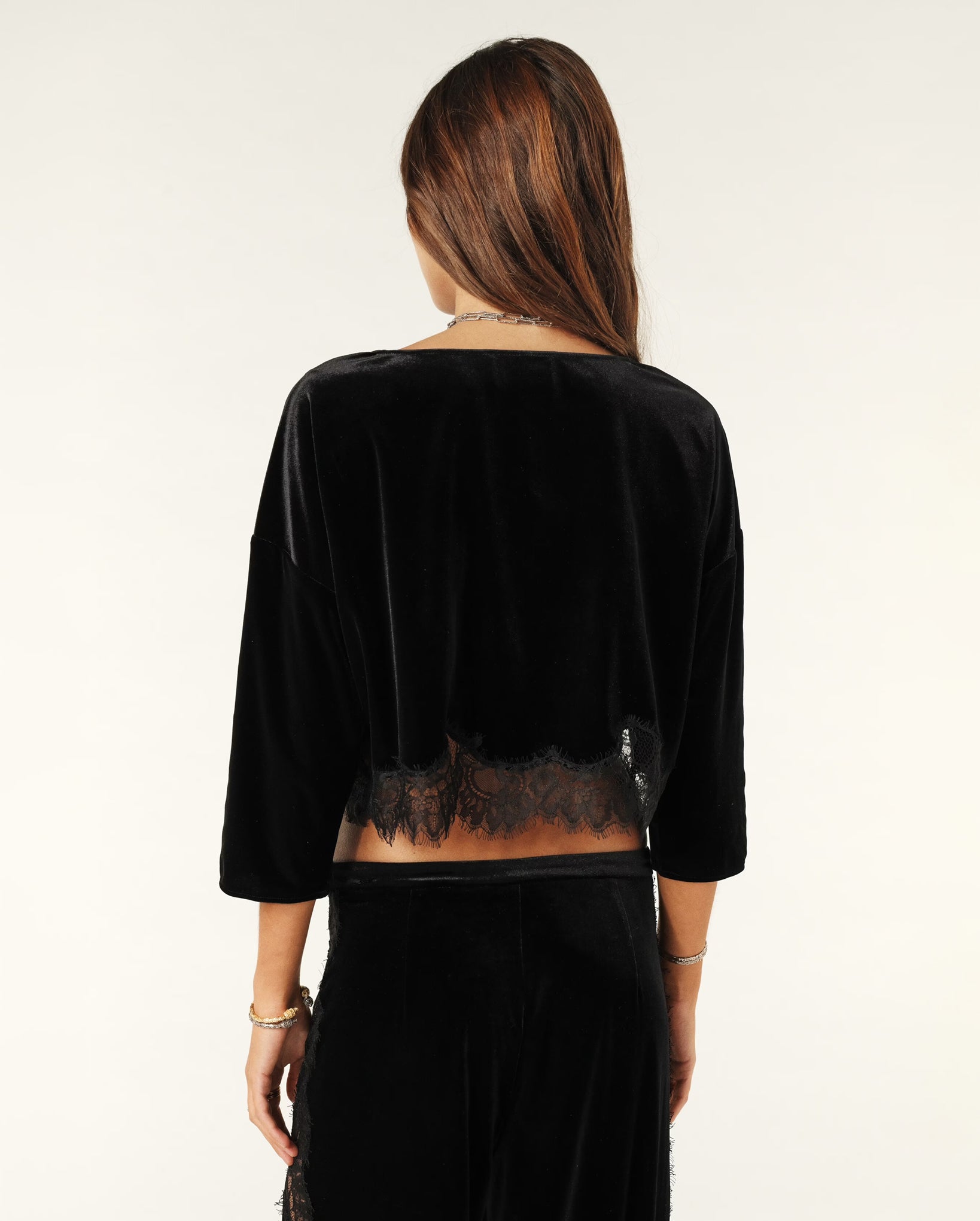 Vadim Top with Lace (Black)