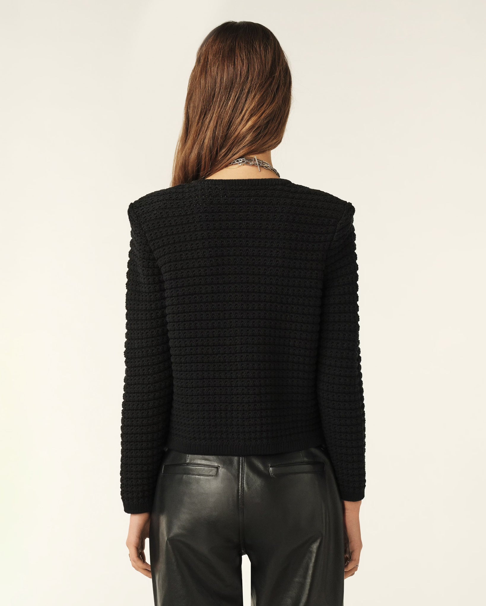 Gaspard Decorative Knit Cardigan (Black)