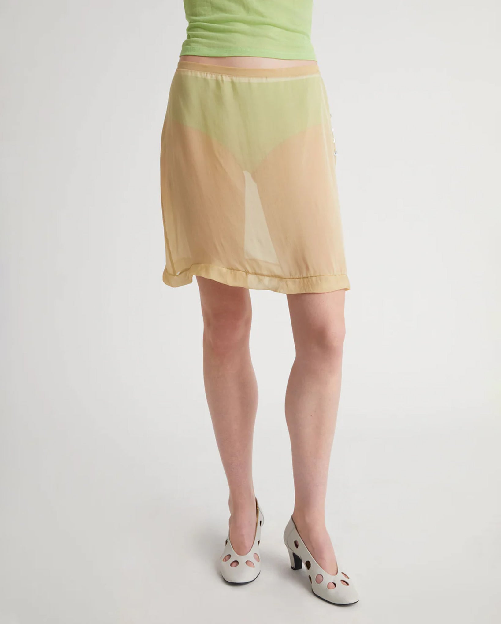 Enos Silk Skirt (Ecru)