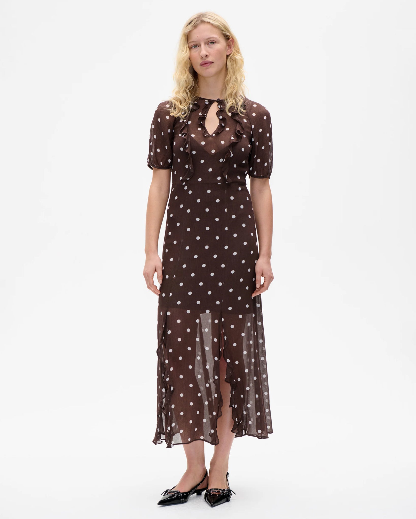 Alara Dress (Coffee Bean Dots)