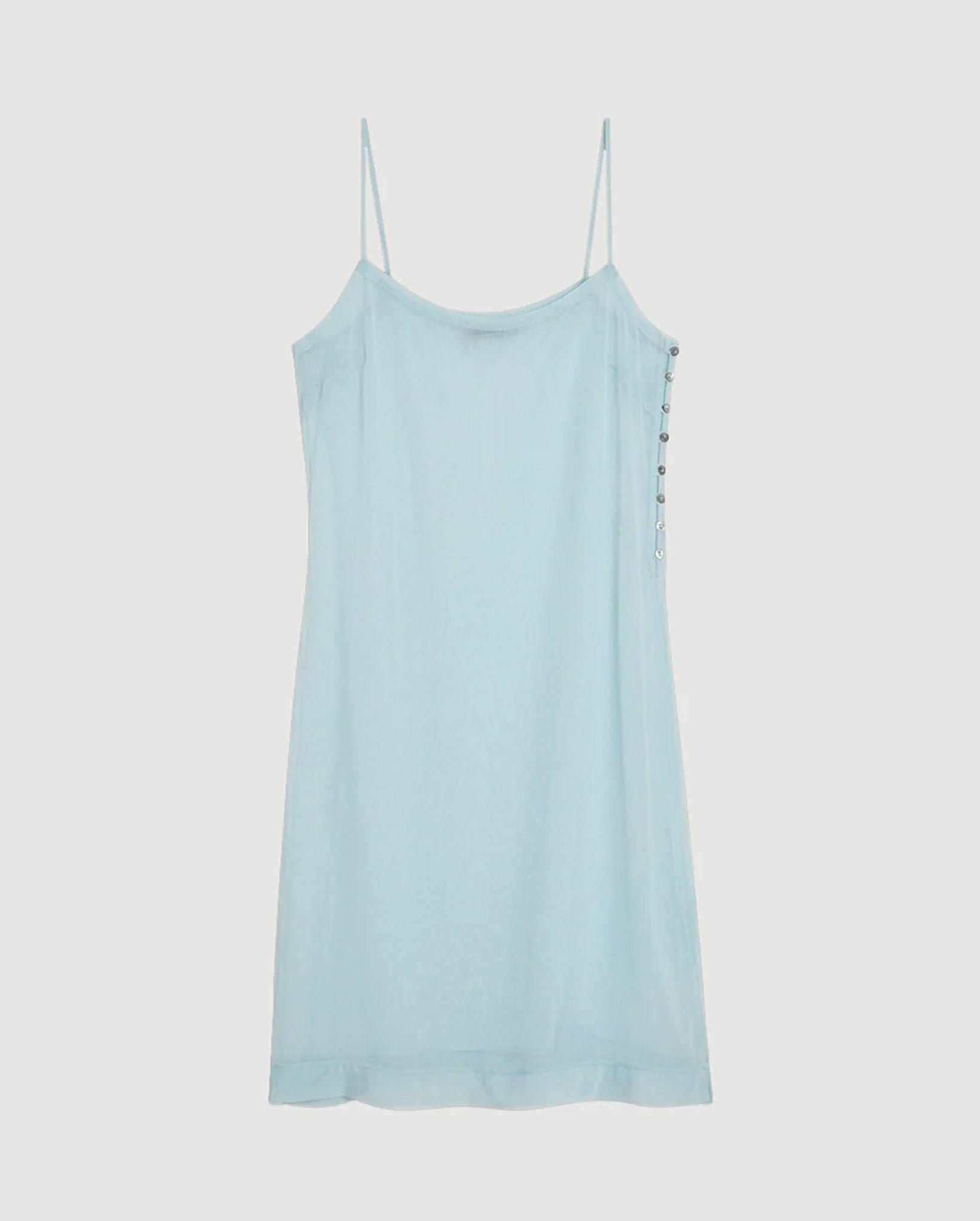 Enos Midi Silk Slip Dress (Blue)