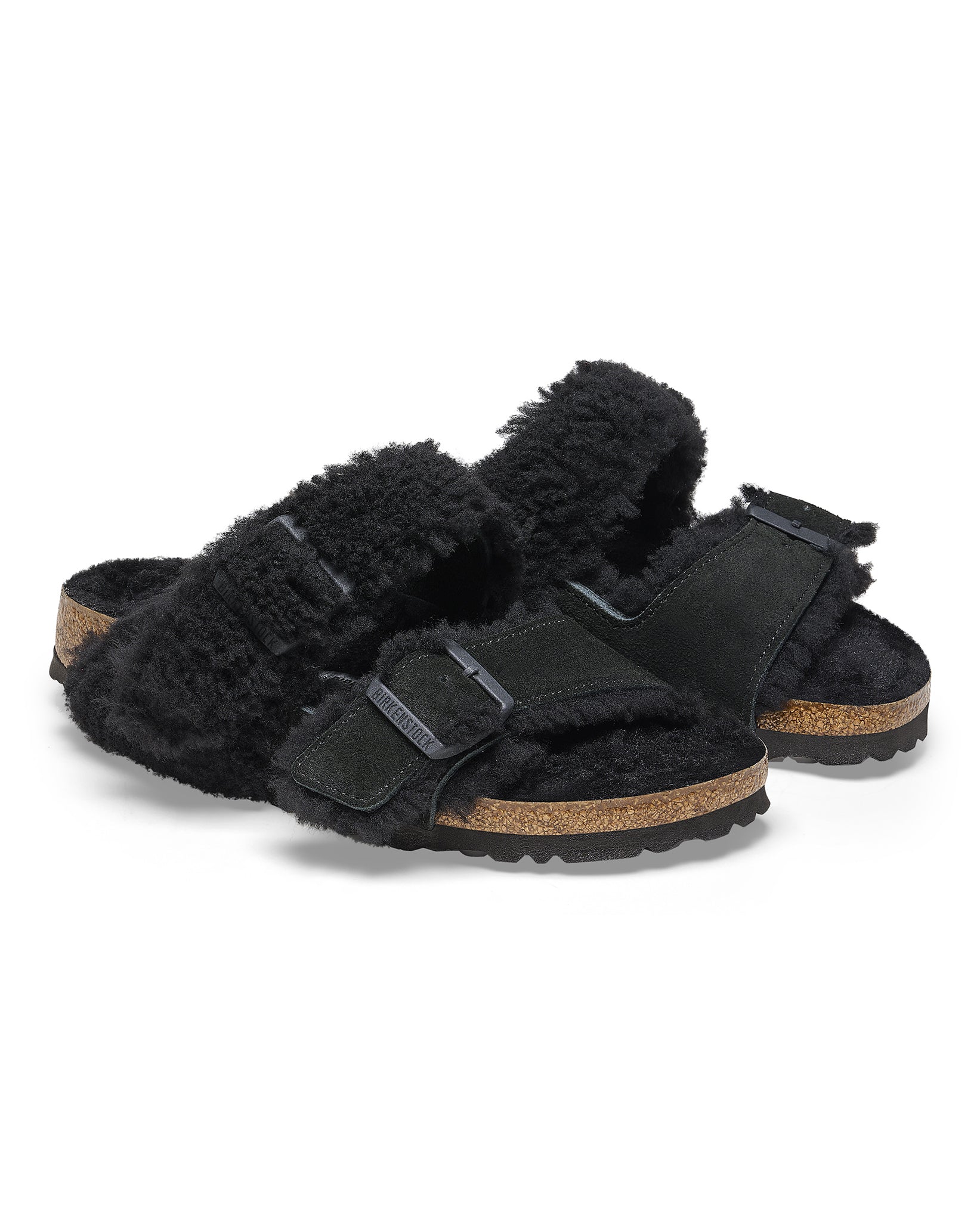 Arizona Shearling Teddy Split Suede Leather Coated (Black)