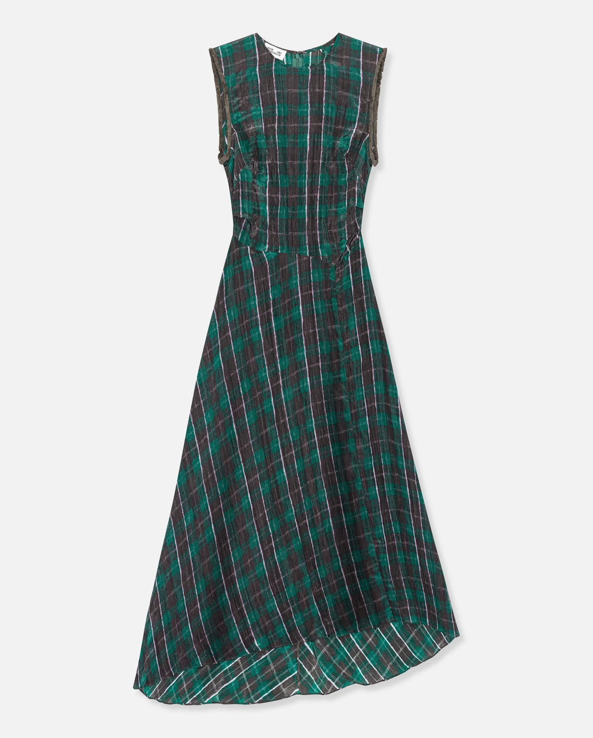 Atina Dress (Brown Green Check)