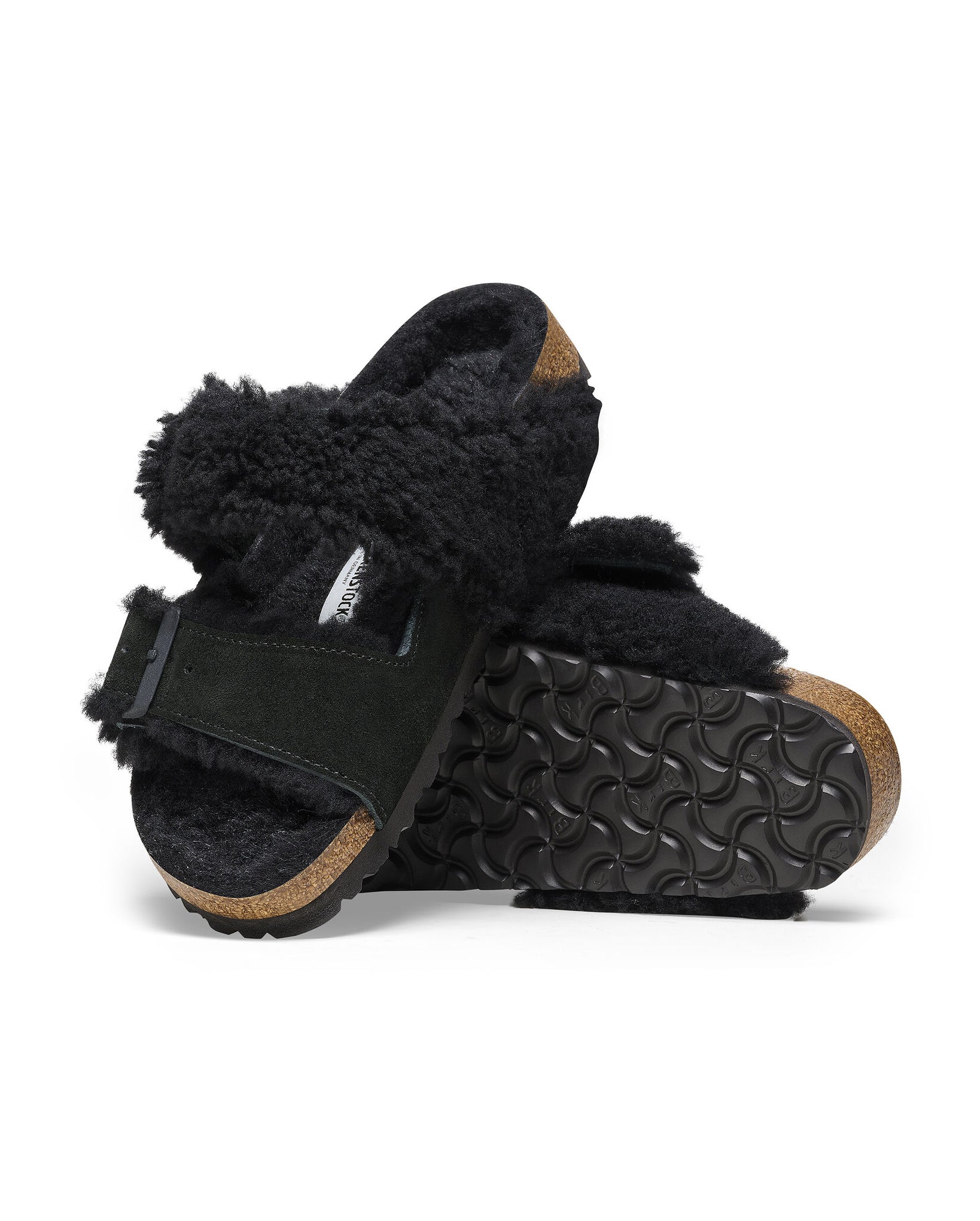 Arizona Shearling Teddy Split Suede Leather Coated (Black)