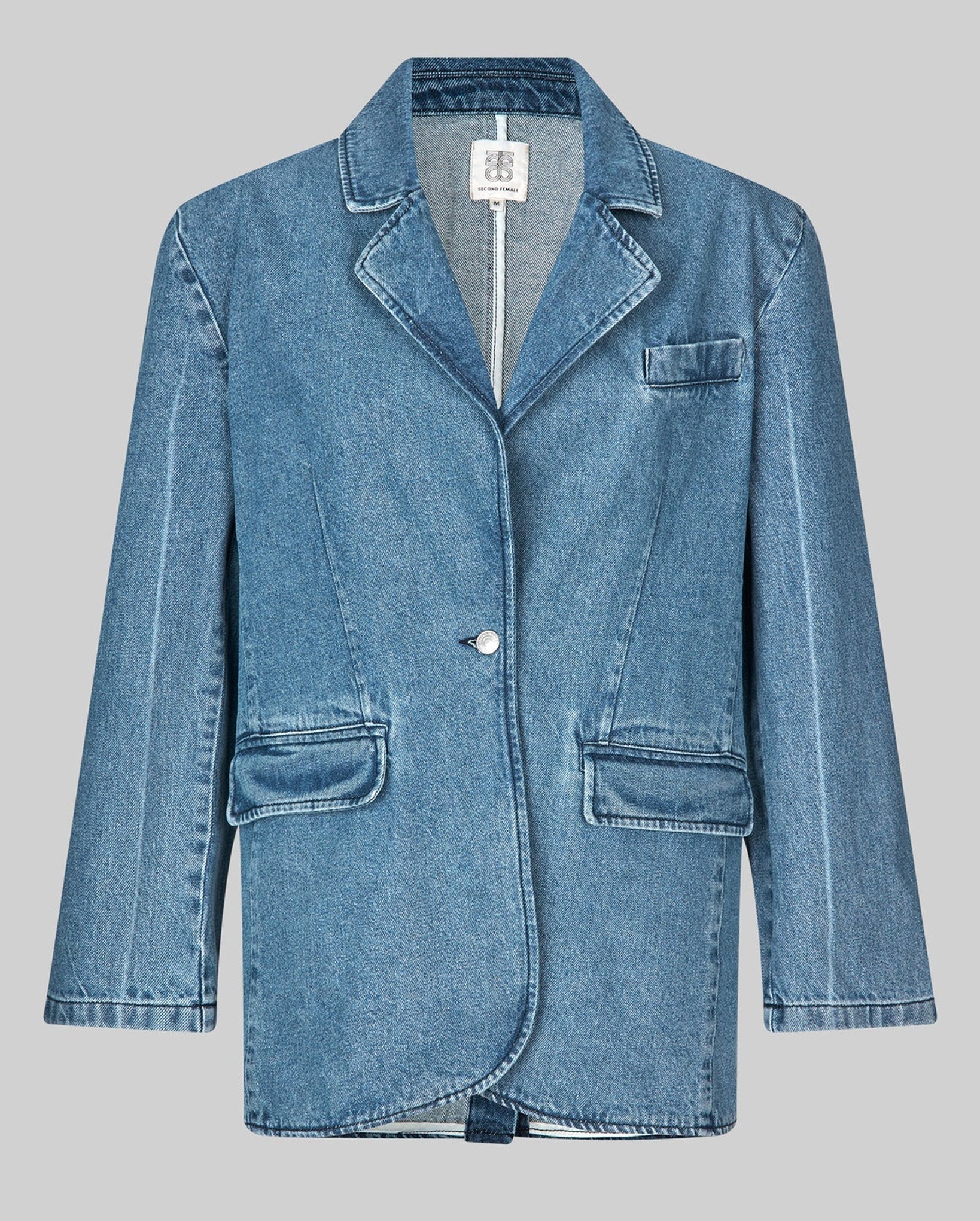 Everly Denim Blazer (Blue Denim)