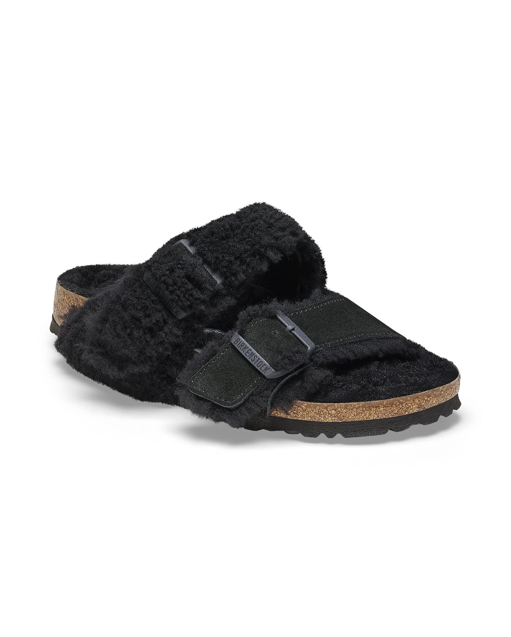 Arizona Shearling Teddy Split Suede Leather Coated (Black)