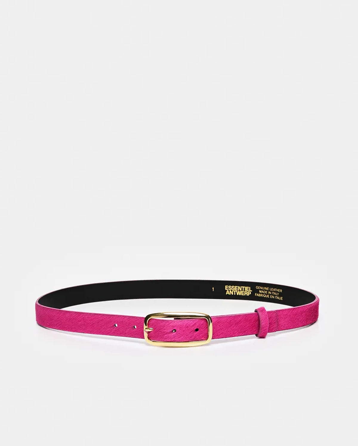 Textured Leather Belt (Gold/Pink)