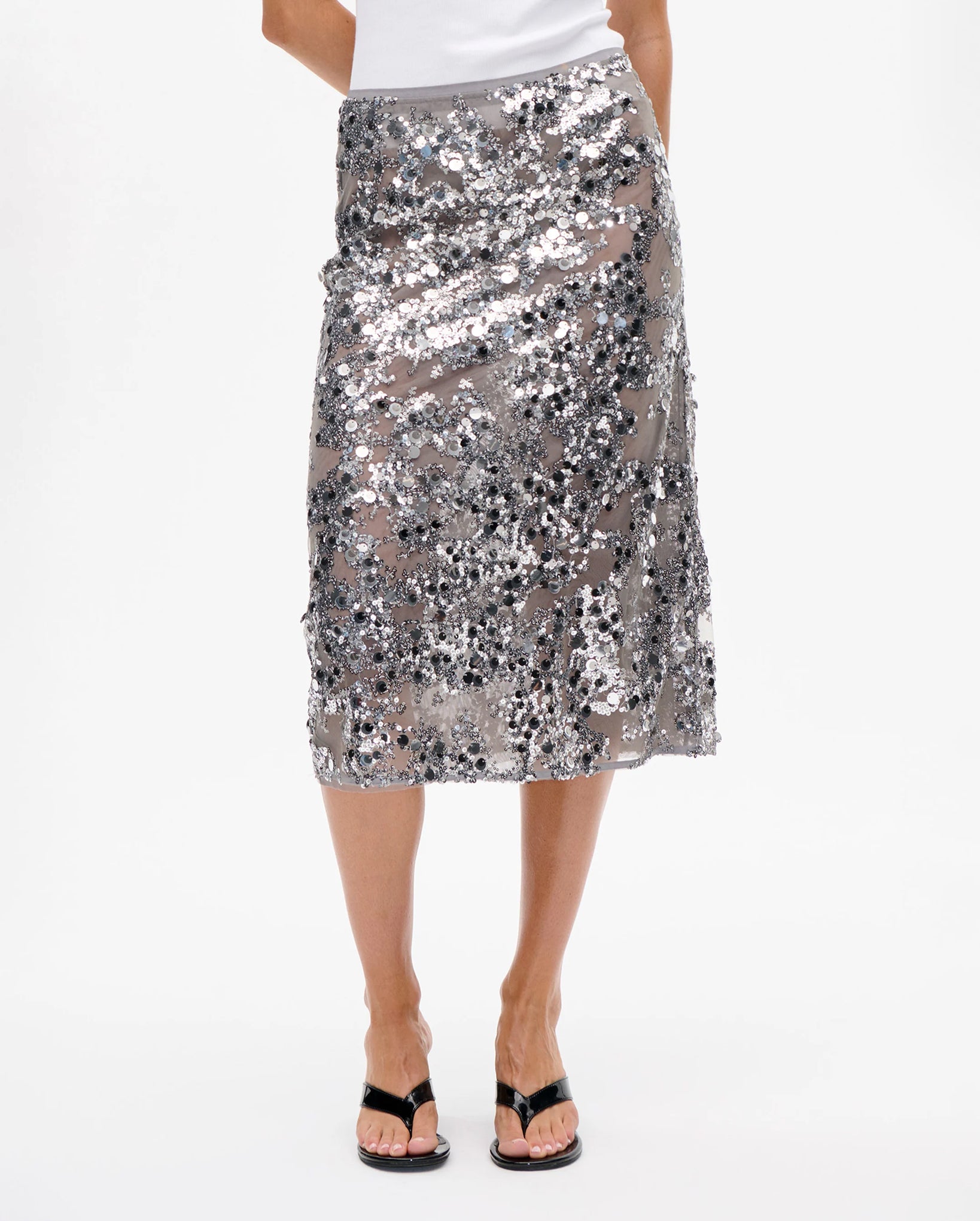Shania Skirt (Grey Sequins)