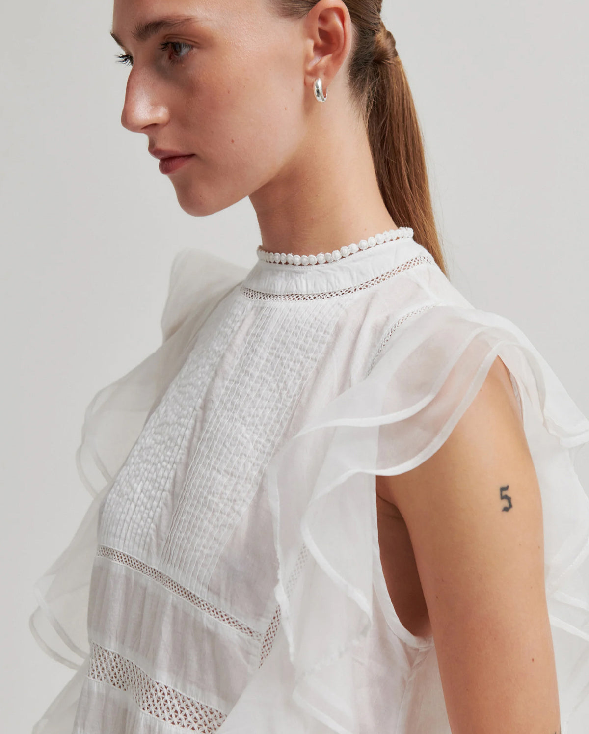 Kristel Frill Top (White)