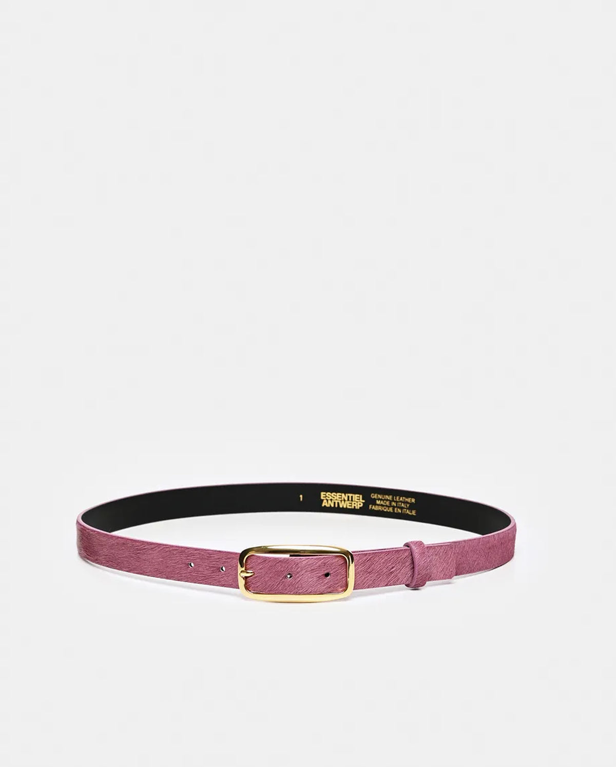Textured Leather Belt (Gold/Mauve)