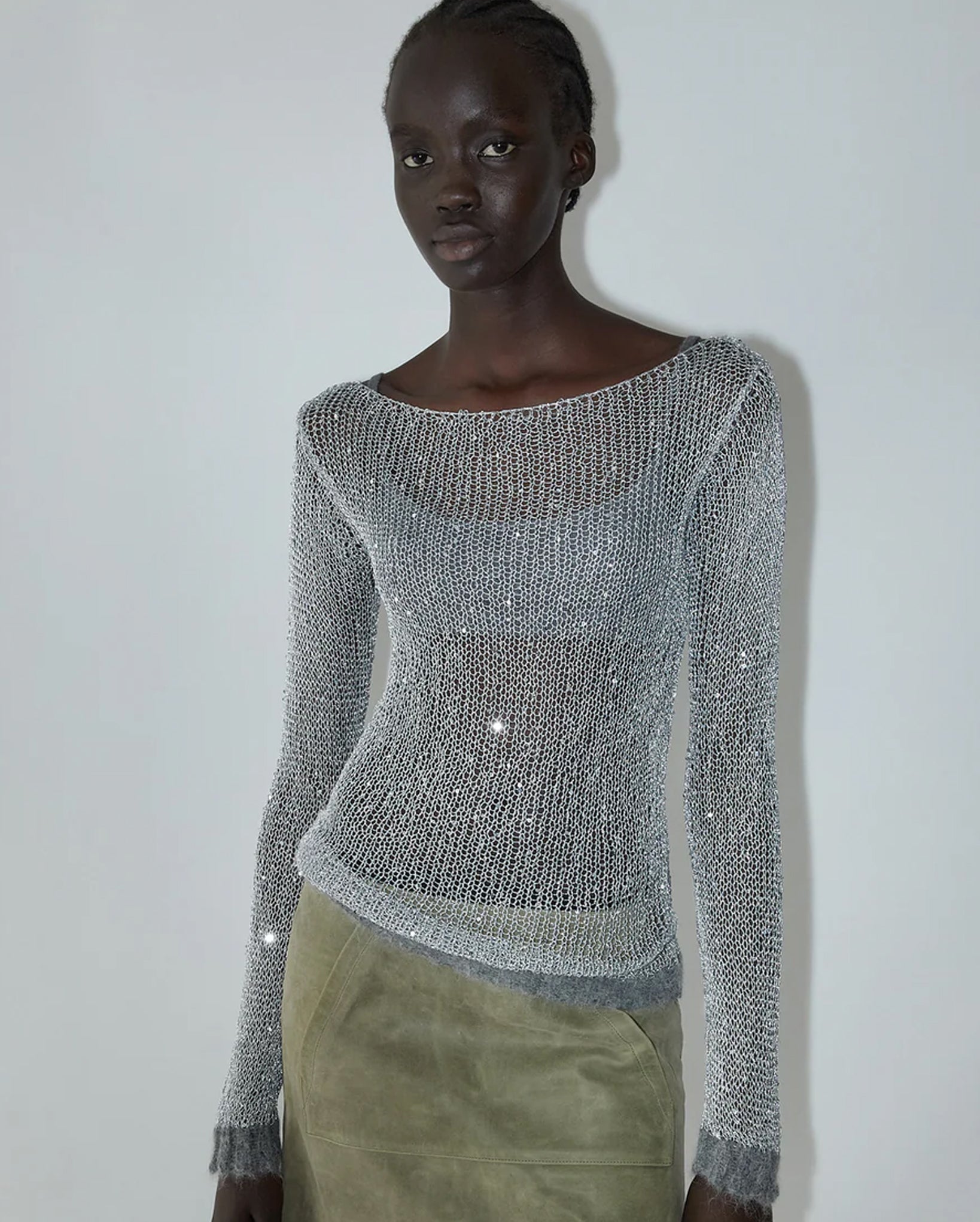 Guap Metallic Sequined Top