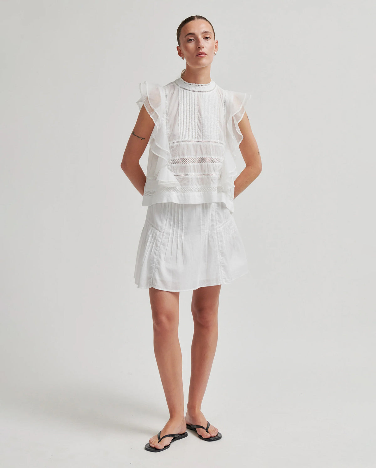 Kristel Frill Top (White)