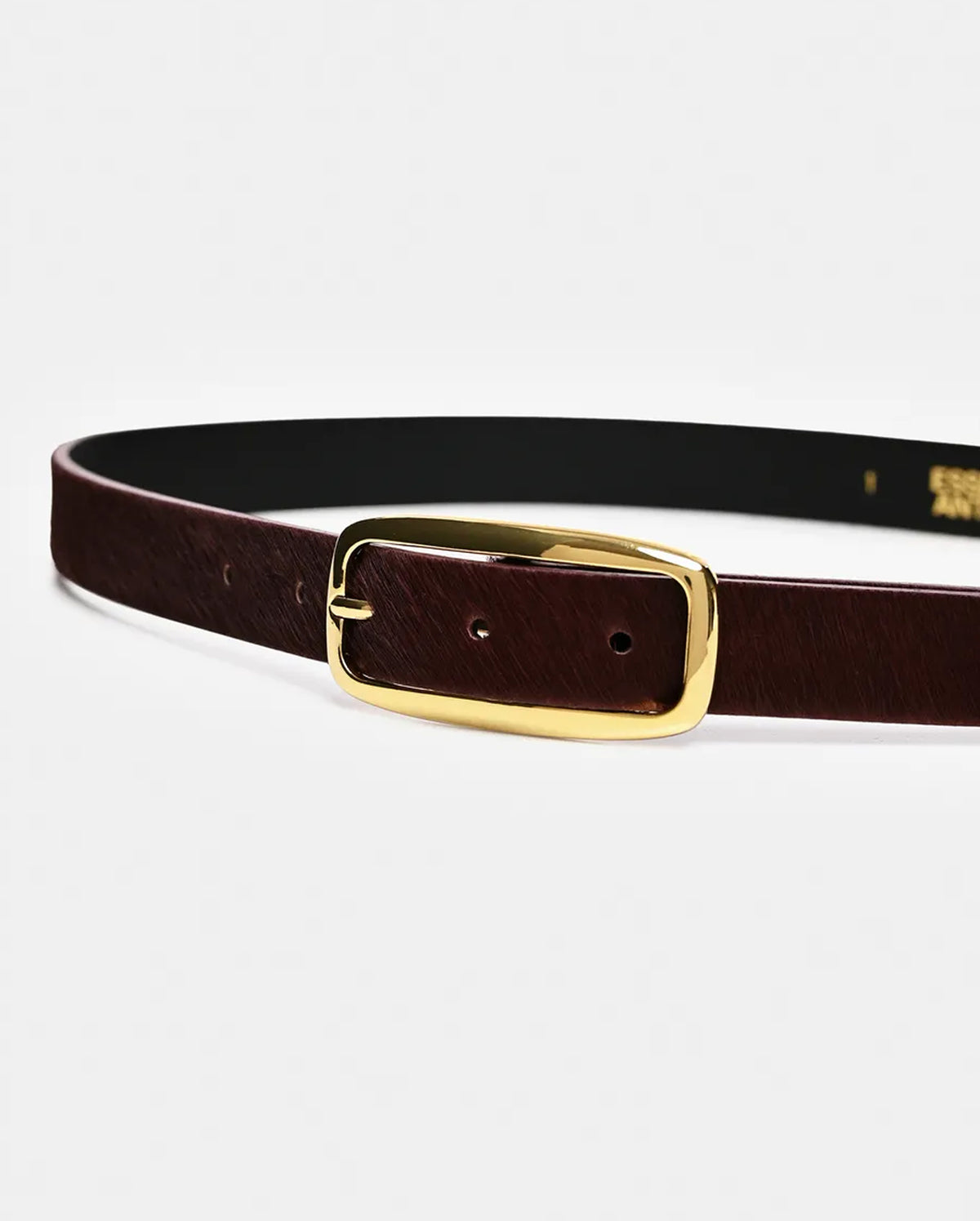 Textured Leather Belt (Gold/Brown)