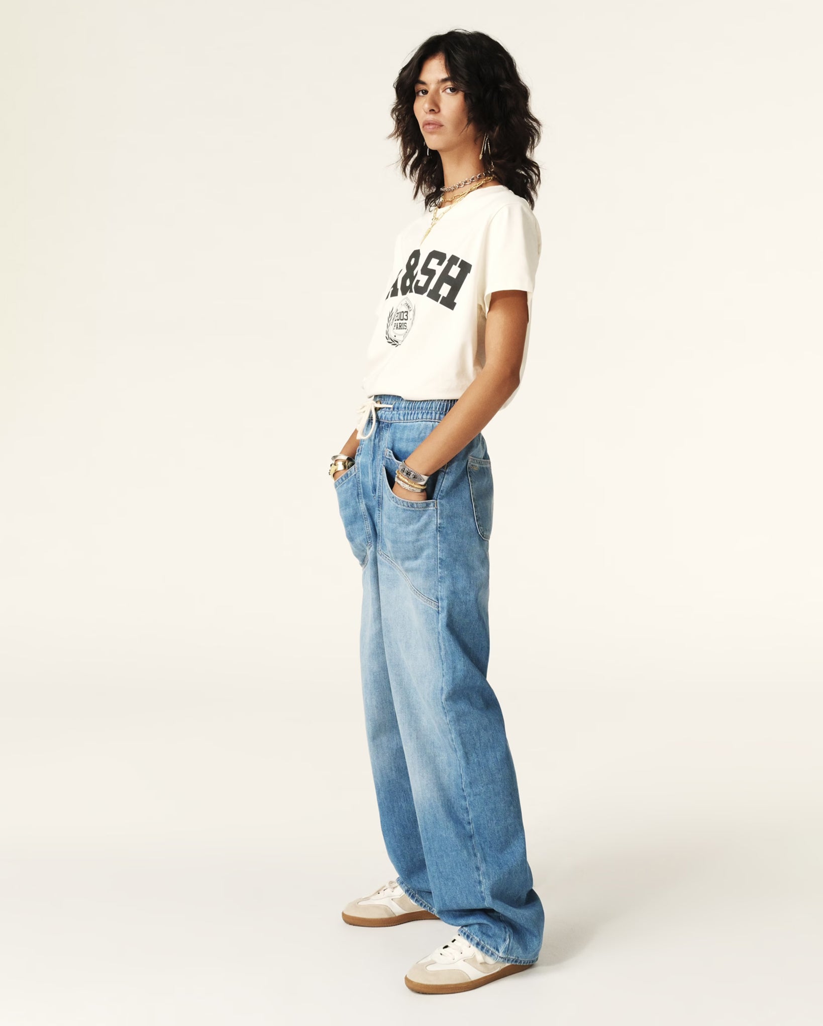 Mima Elasticated Waist Jeans (Blue)