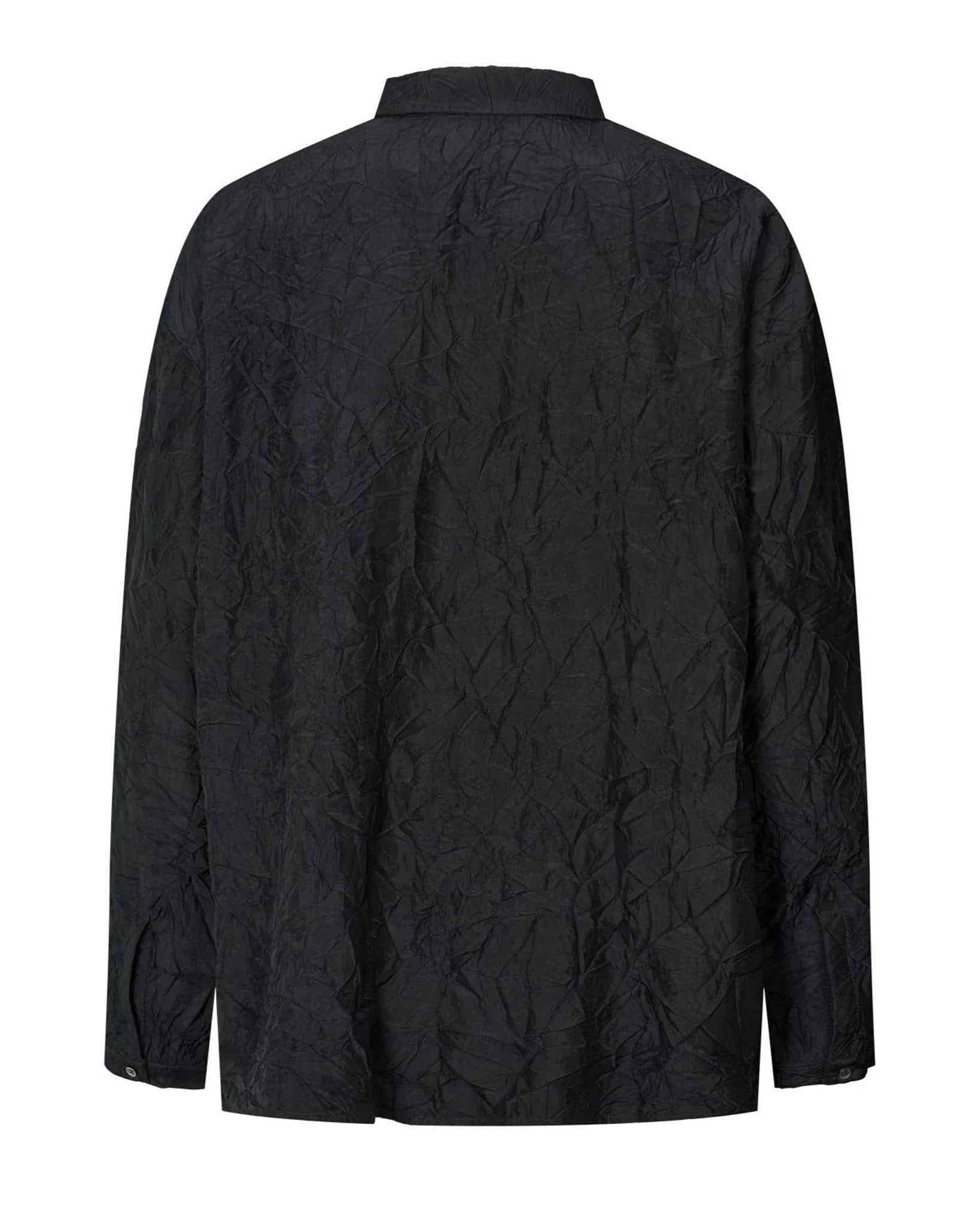 Ellenor Crinkled Placket Shirt (Black)