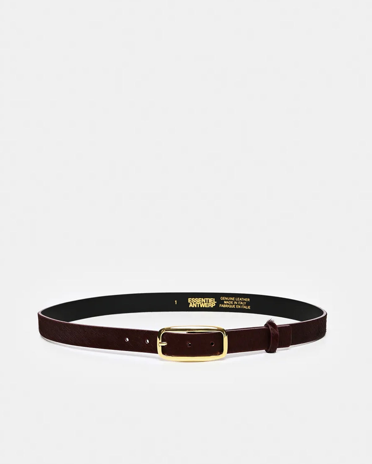 Textured Leather Belt (Gold/Brown)