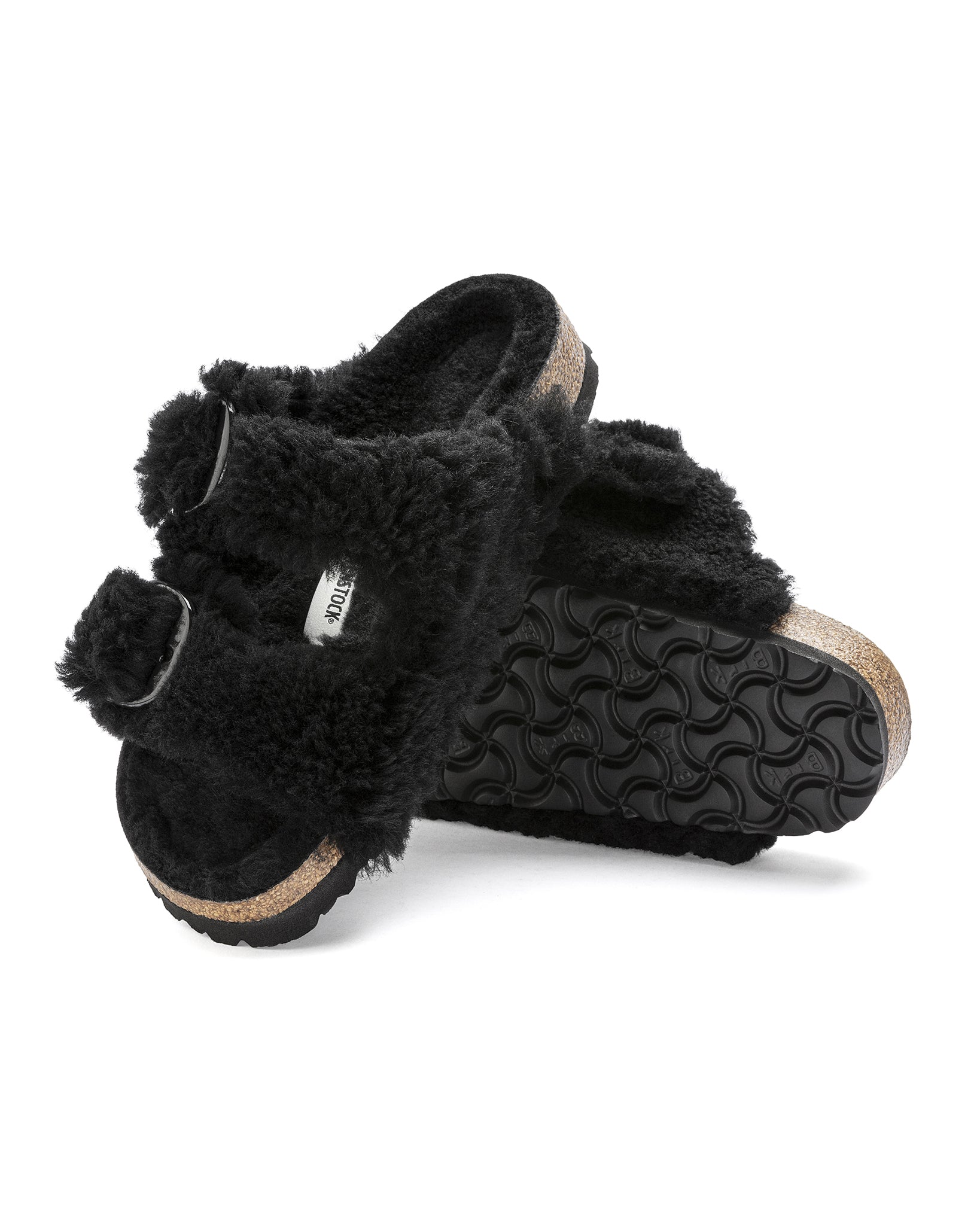 Arizona Big Buckle Shearling Teddy (Black)