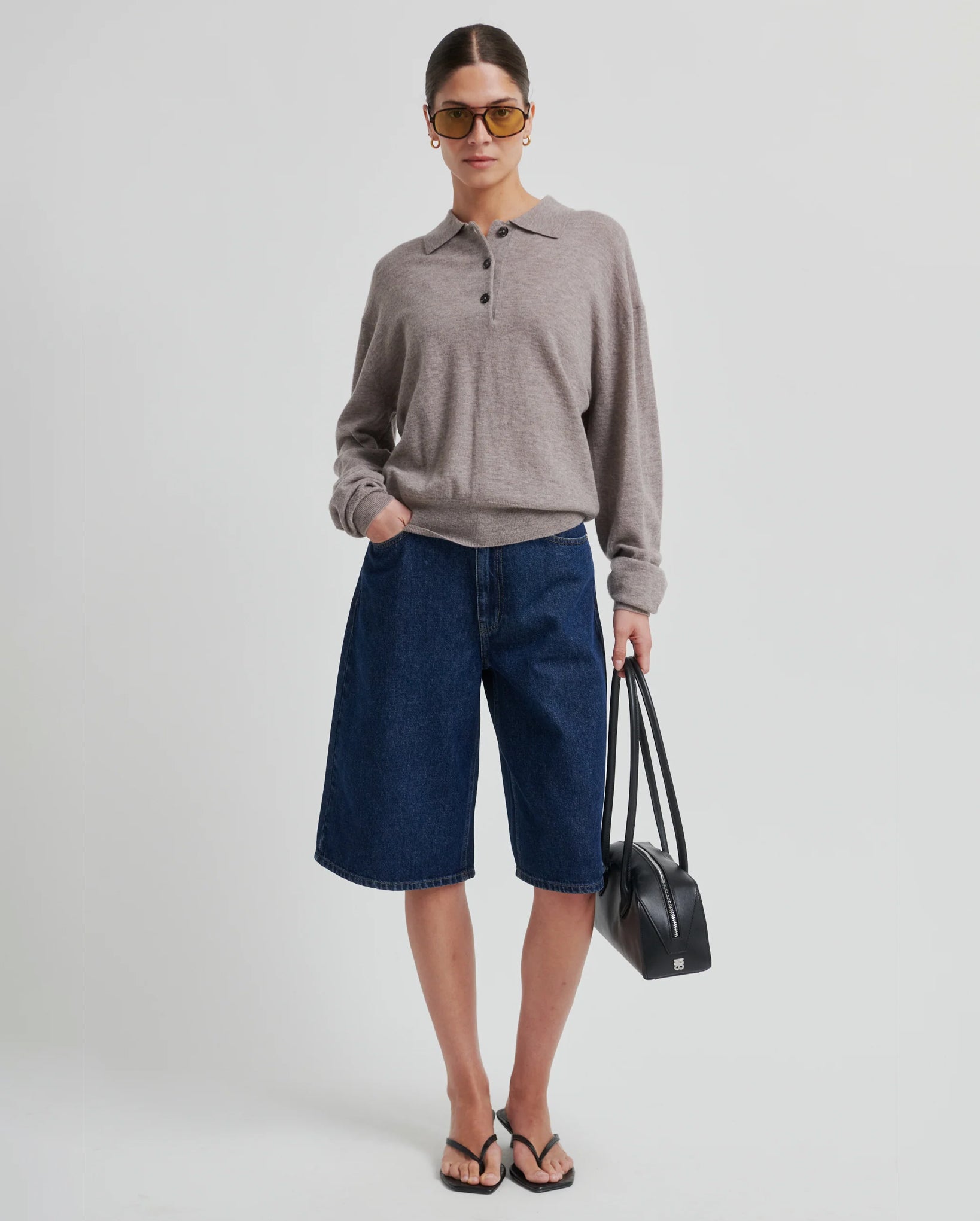 Claro Knit Polo (Mid Brown Melange)