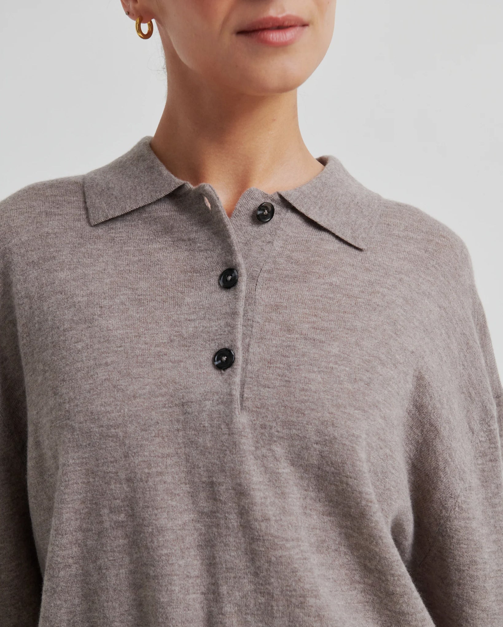 Claro Knit Polo (Mid Brown Melange)