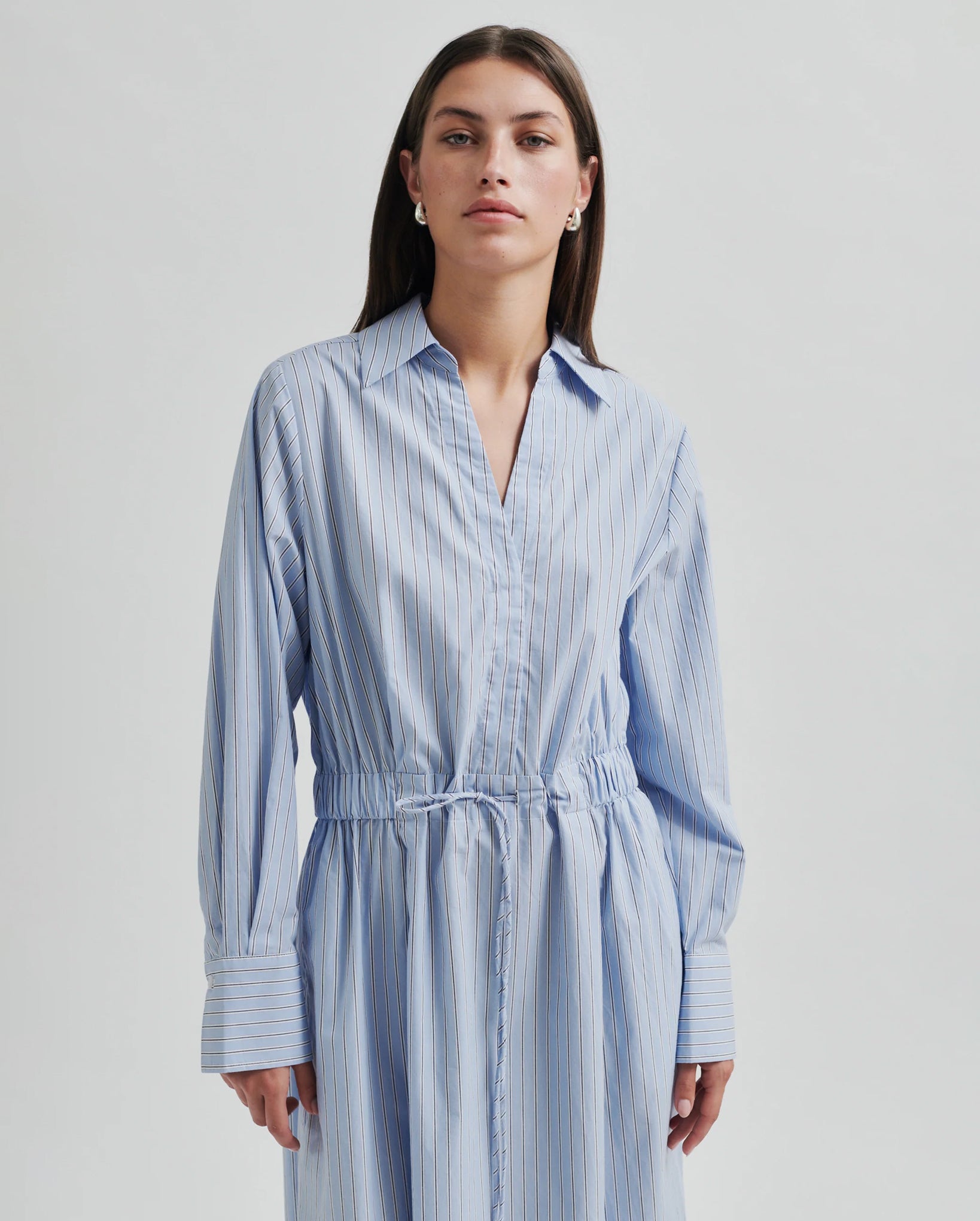 Alanis Stripe Dress (Light Blue Stripe)