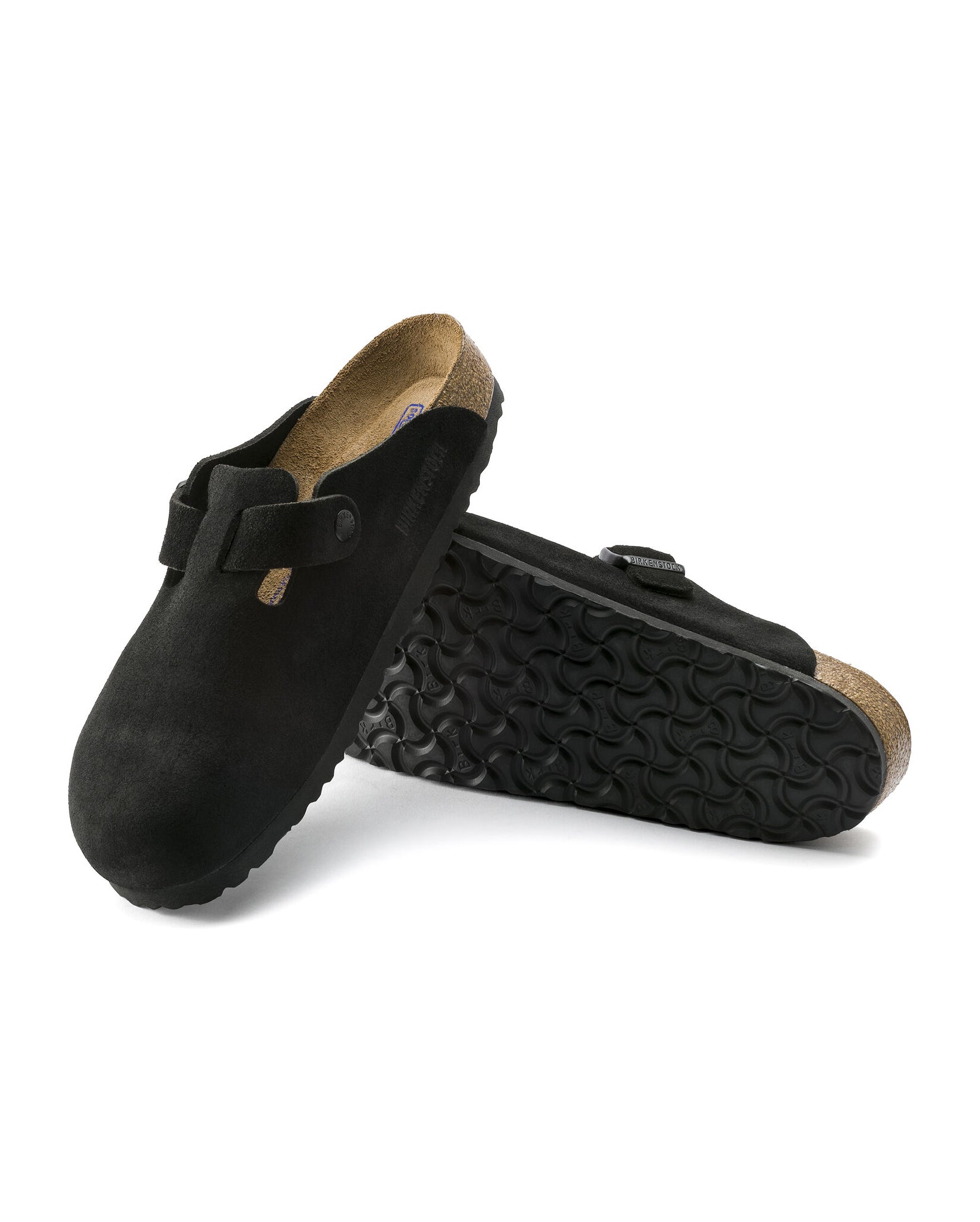 Boston Soft Footbed Suede Leather (Black)