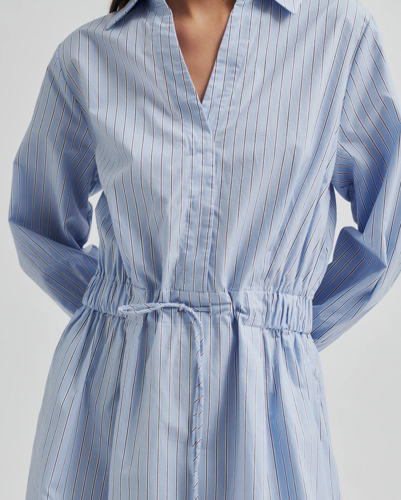 Alanis Stripe Dress (Light Blue Stripe)